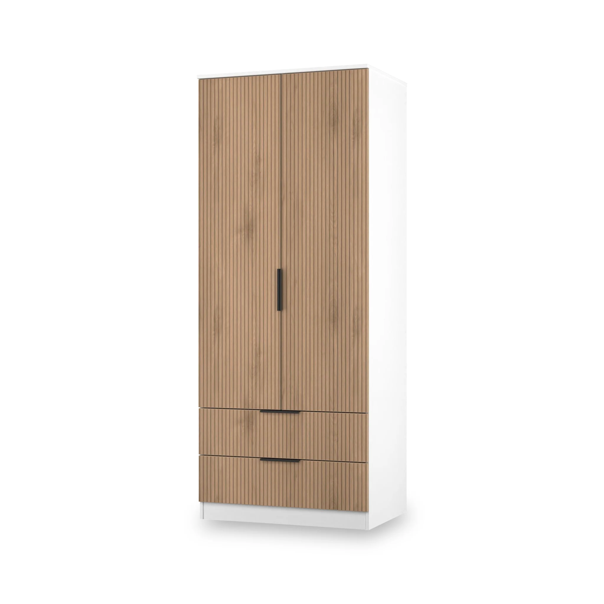 Jago Slatted Effect 2 Door 2 Drawer Wardrobe - Image 18