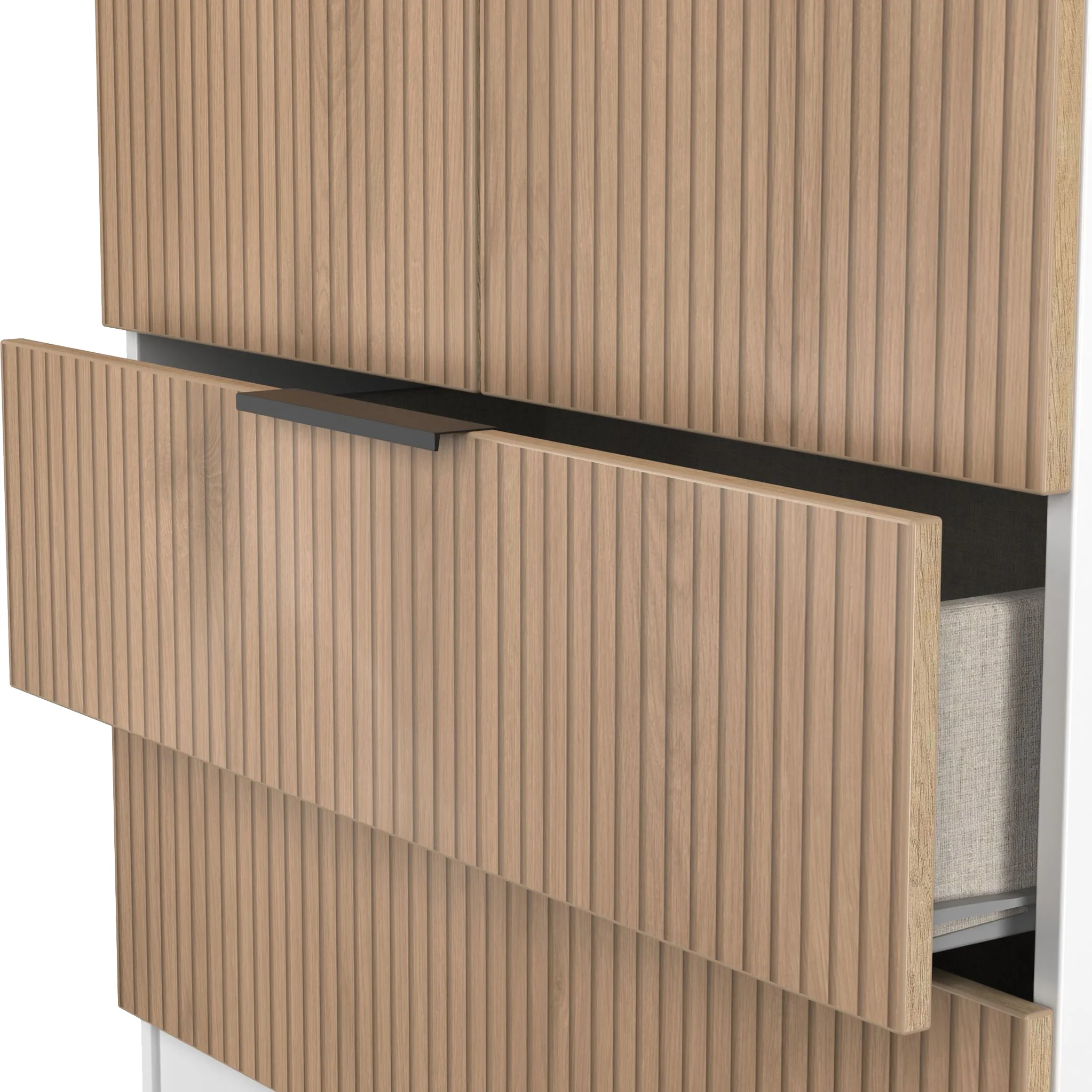 Jago Slatted Effect 2 Door 2 Drawer Wardrobe - Image 20
