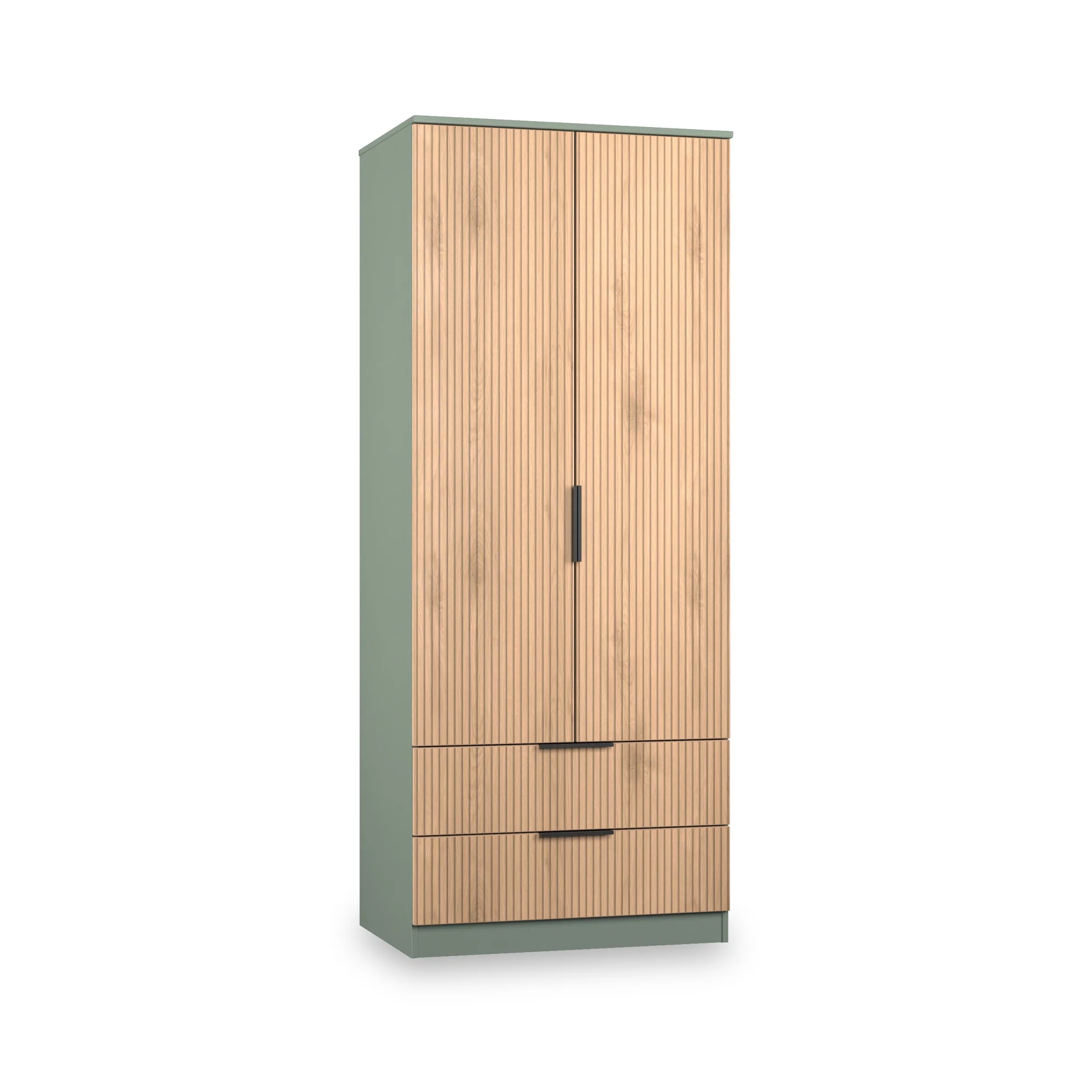 Jago Slatted Effect 2 Door 2 Drawer Wardrobe - Image 8