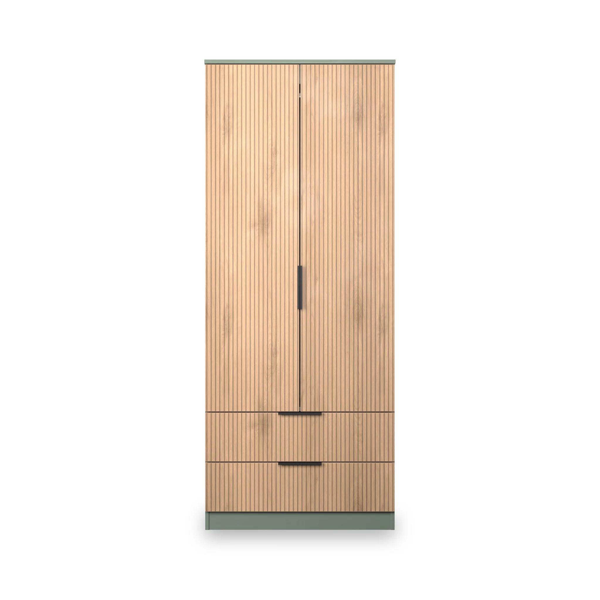 Jago Slatted Effect 2 Door 2 Drawer Wardrobe - Image 9