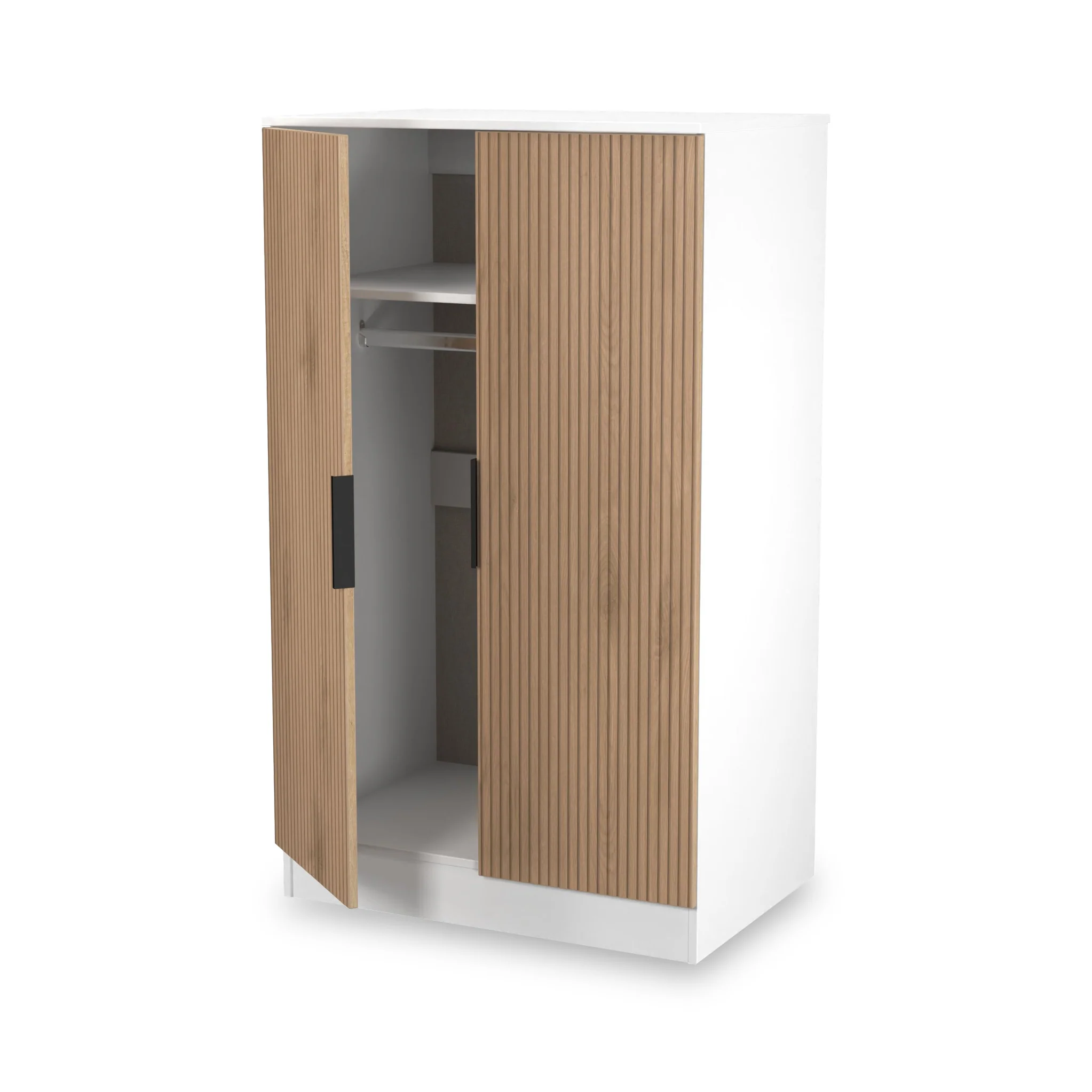 Jago Slatted Effect 2 Door Midi Wardrobe - Image 17