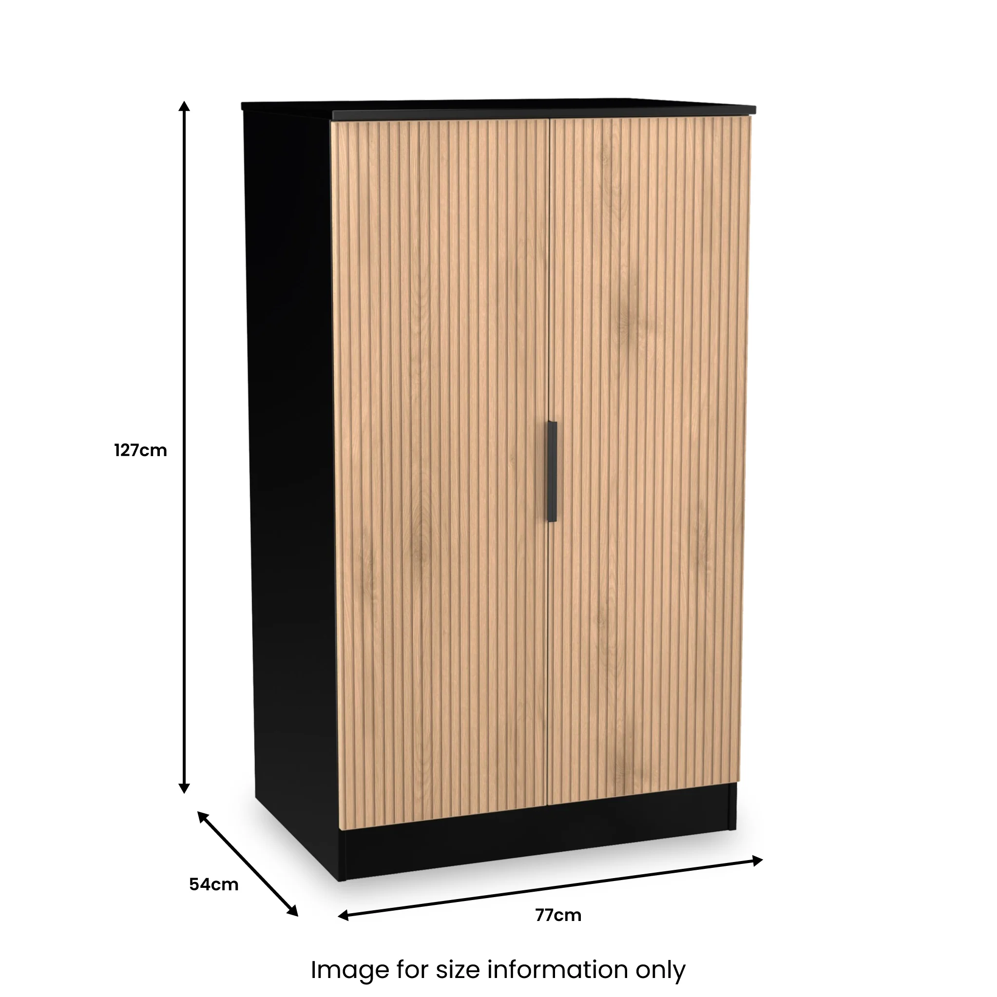 Jago Slatted Effect 2 Door Midi Wardrobe - Image 19