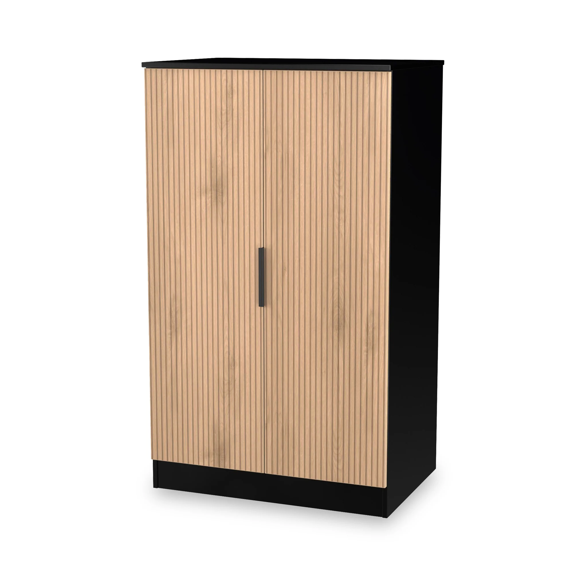 Jago Slatted Effect 2 Door Midi Wardrobe - Image 4