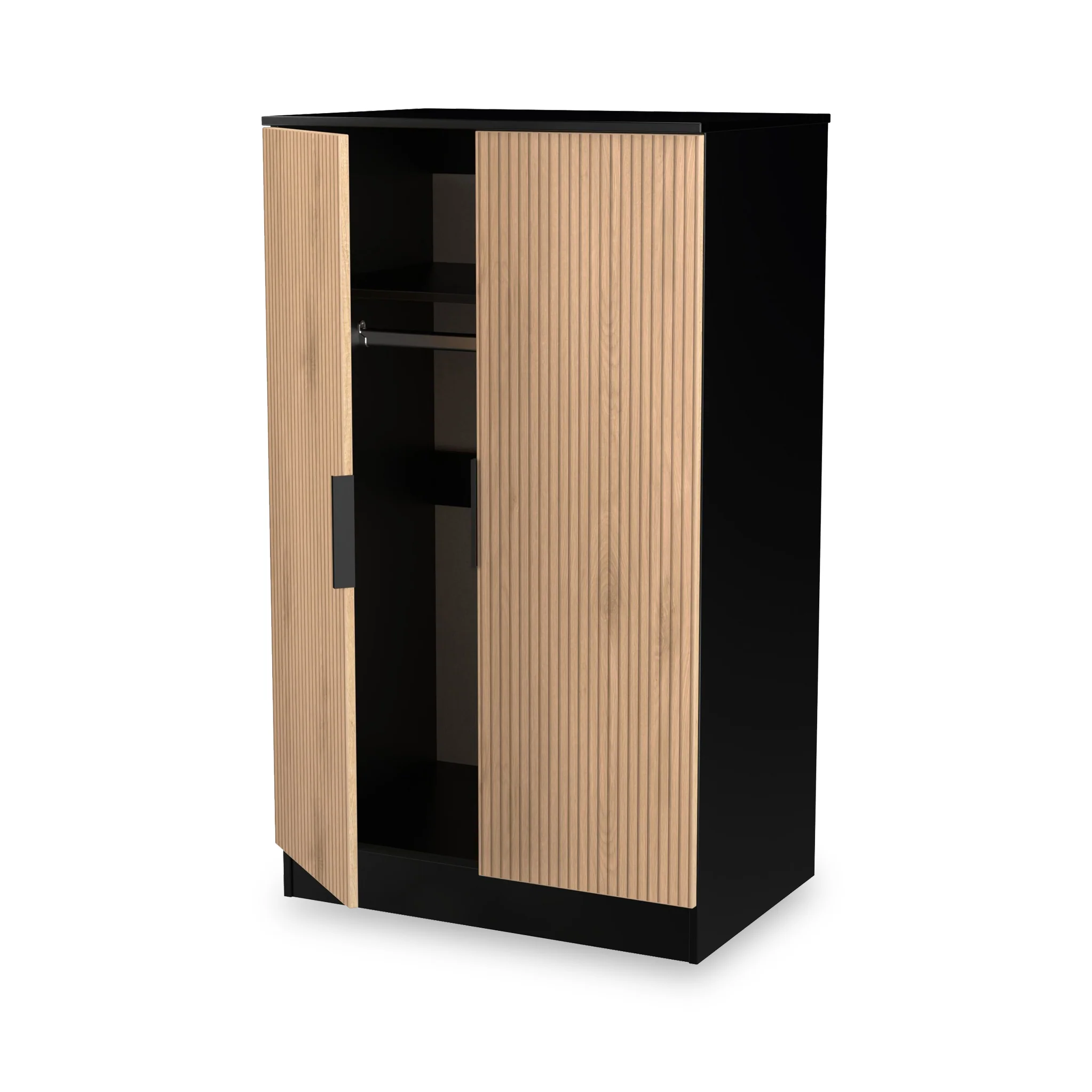 Jago Slatted Effect 2 Door Midi Wardrobe - Image 5
