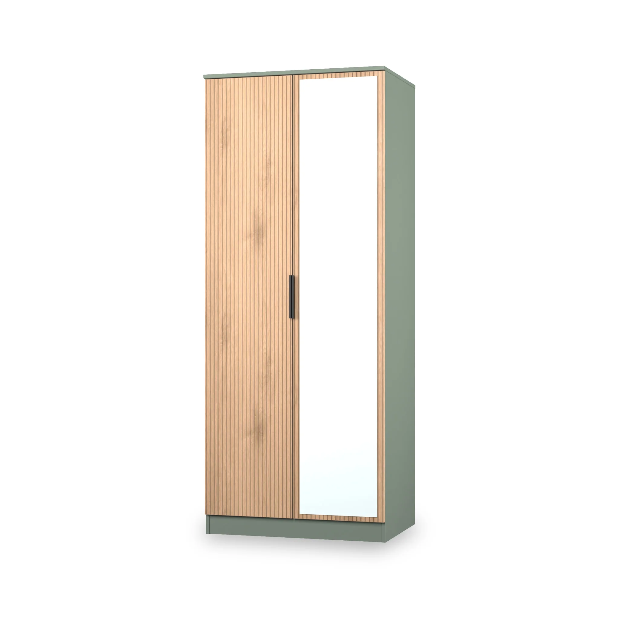 Jago Slatted Effect 2 Door Mirrored Wardrobe - Image 10