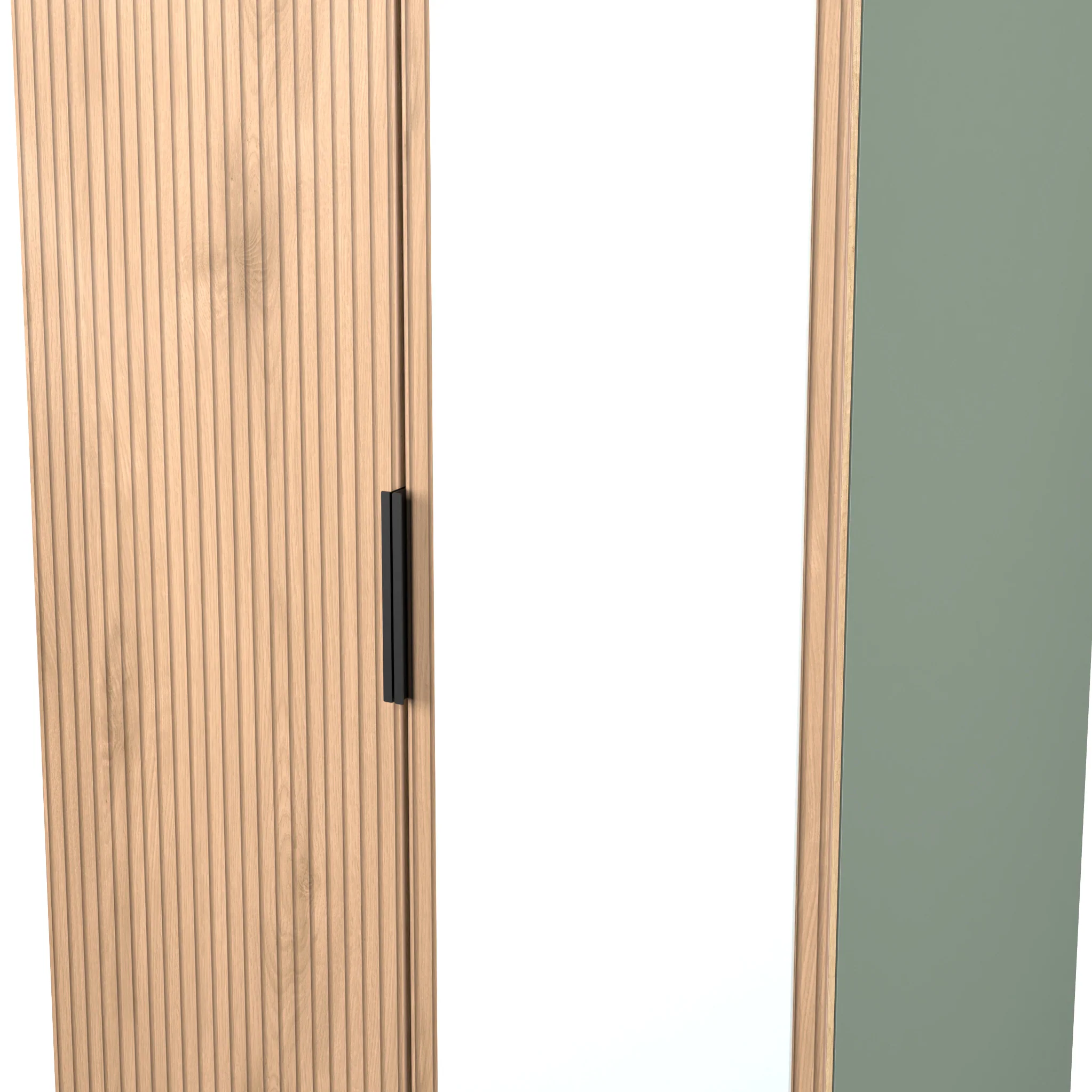 Jago Slatted Effect 2 Door Mirrored Wardrobe - Image 12