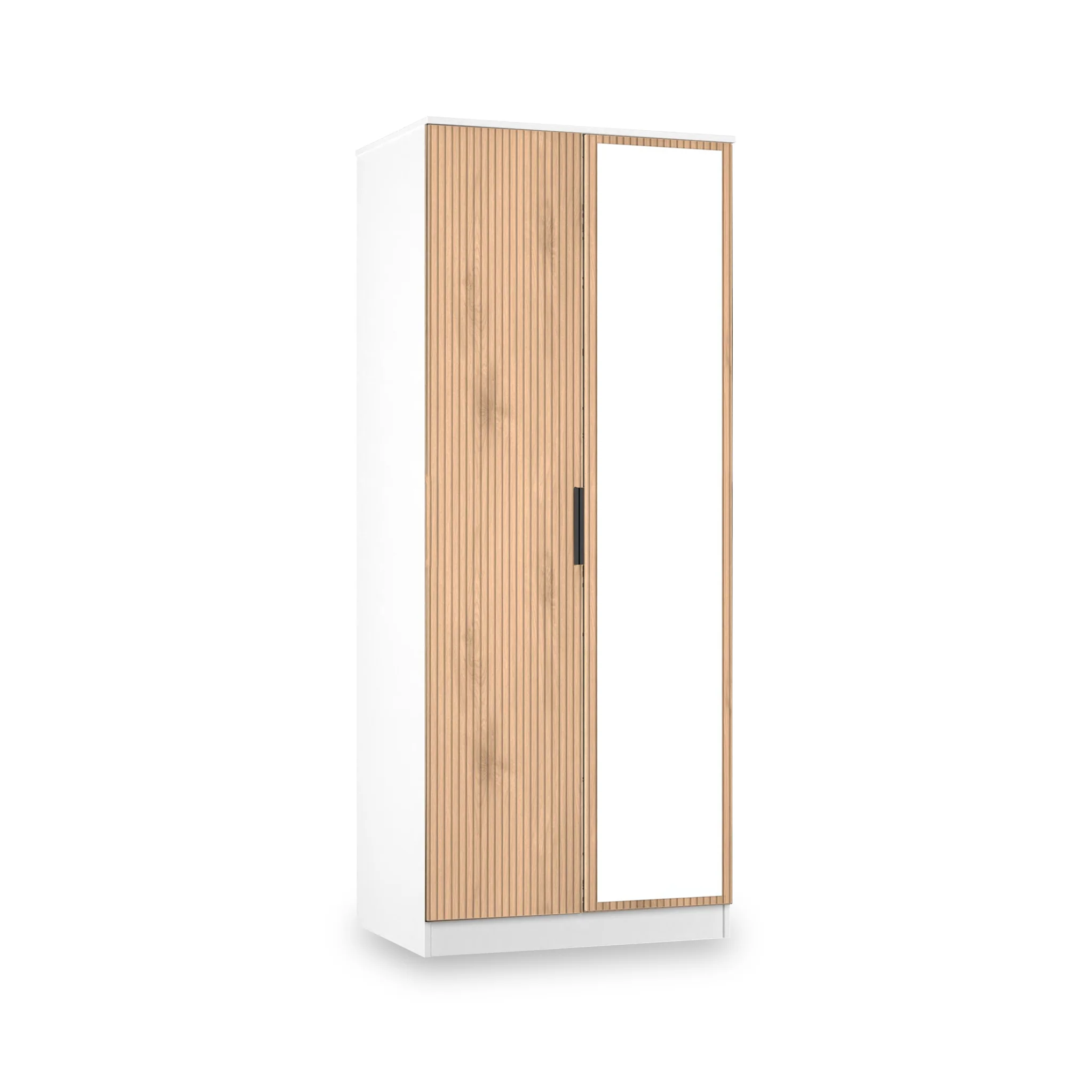 Jago Slatted Effect 2 Door Mirrored Wardrobe - Image 13