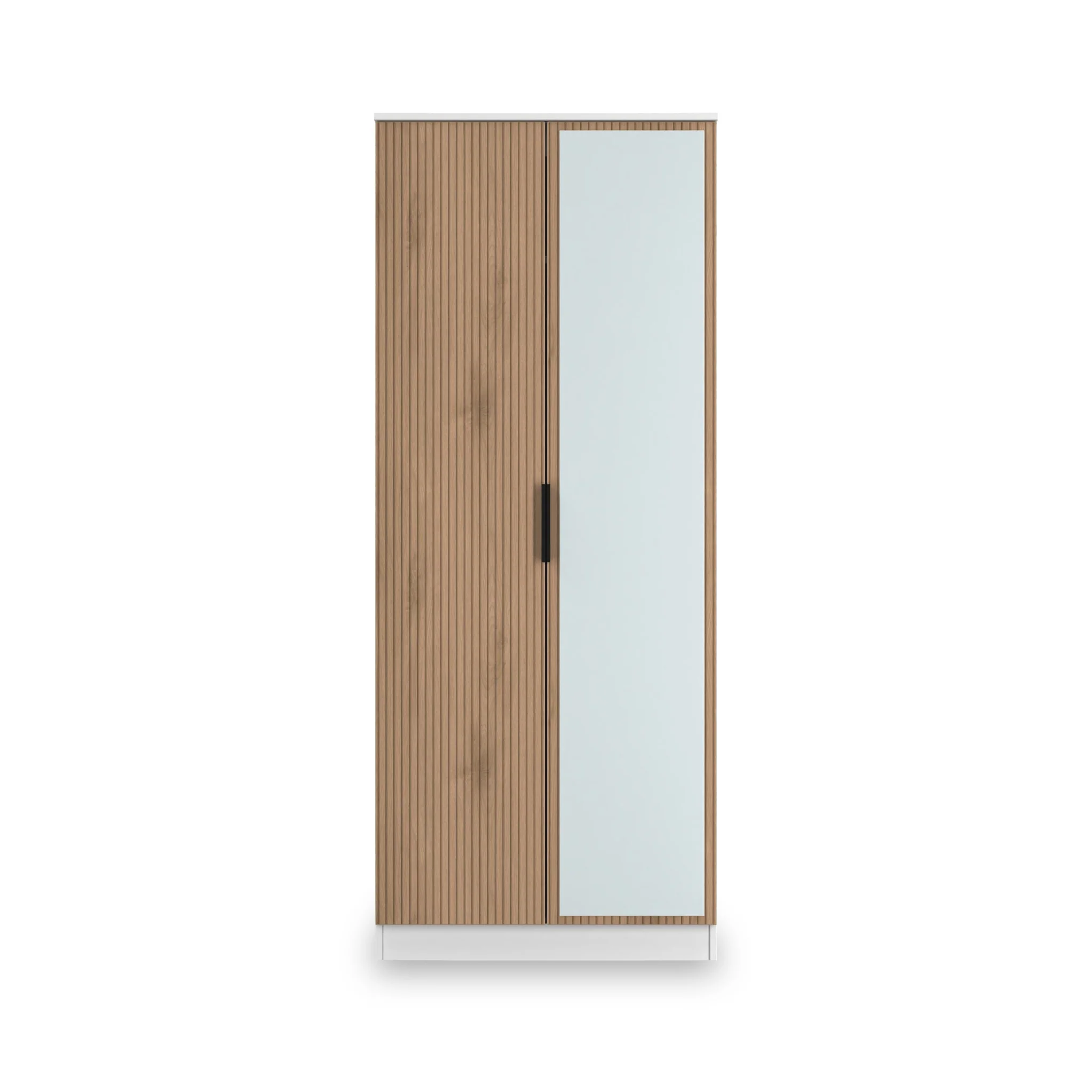Jago Slatted Effect 2 Door Mirrored Wardrobe - Image 14