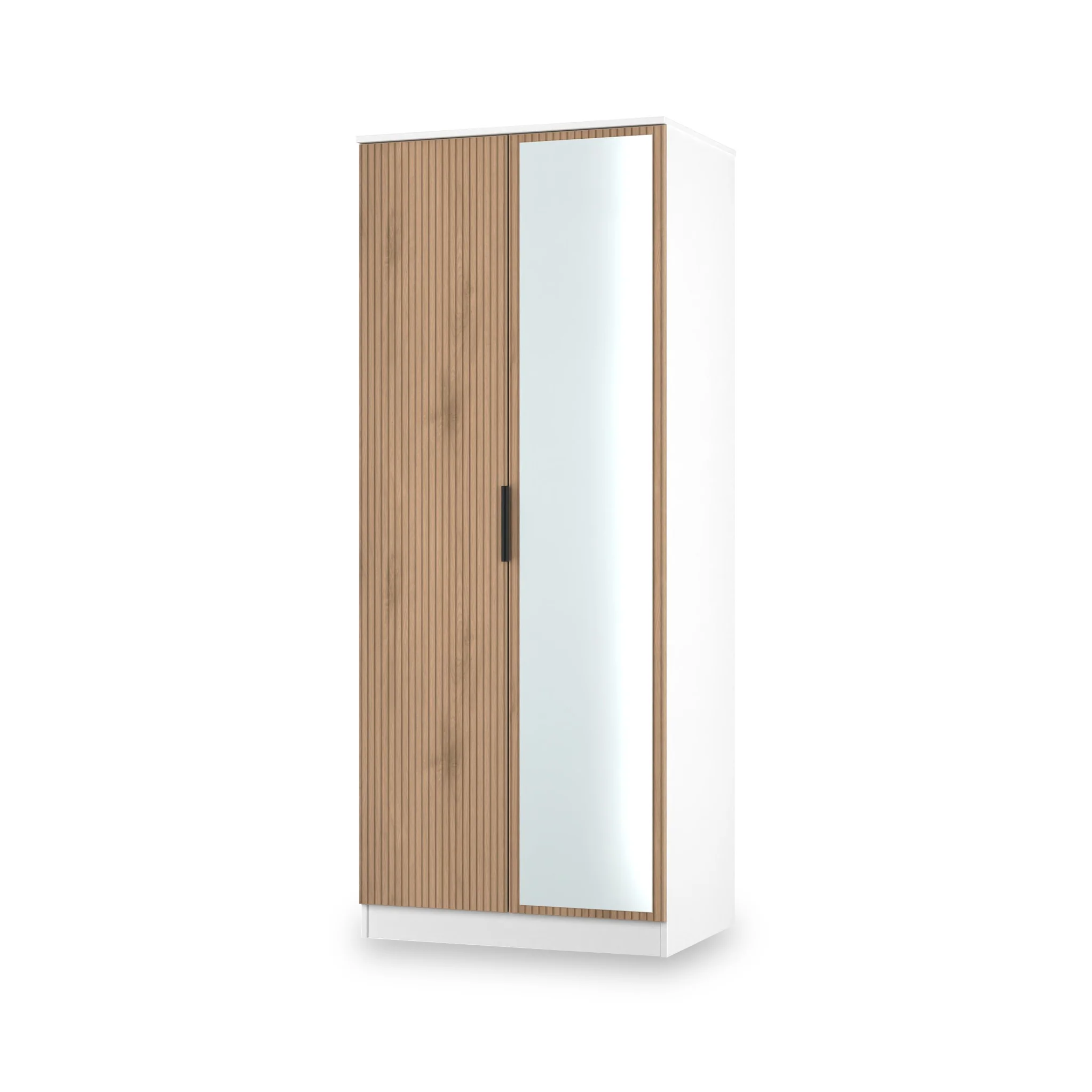 Jago Slatted Effect 2 Door Mirrored Wardrobe - Image 16