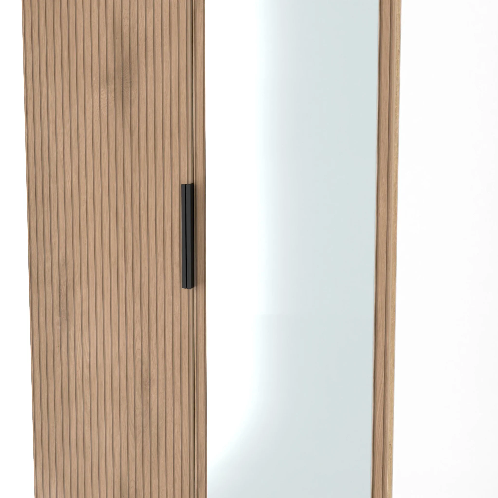 Jago Slatted Effect 2 Door Mirrored Wardrobe - Image 17