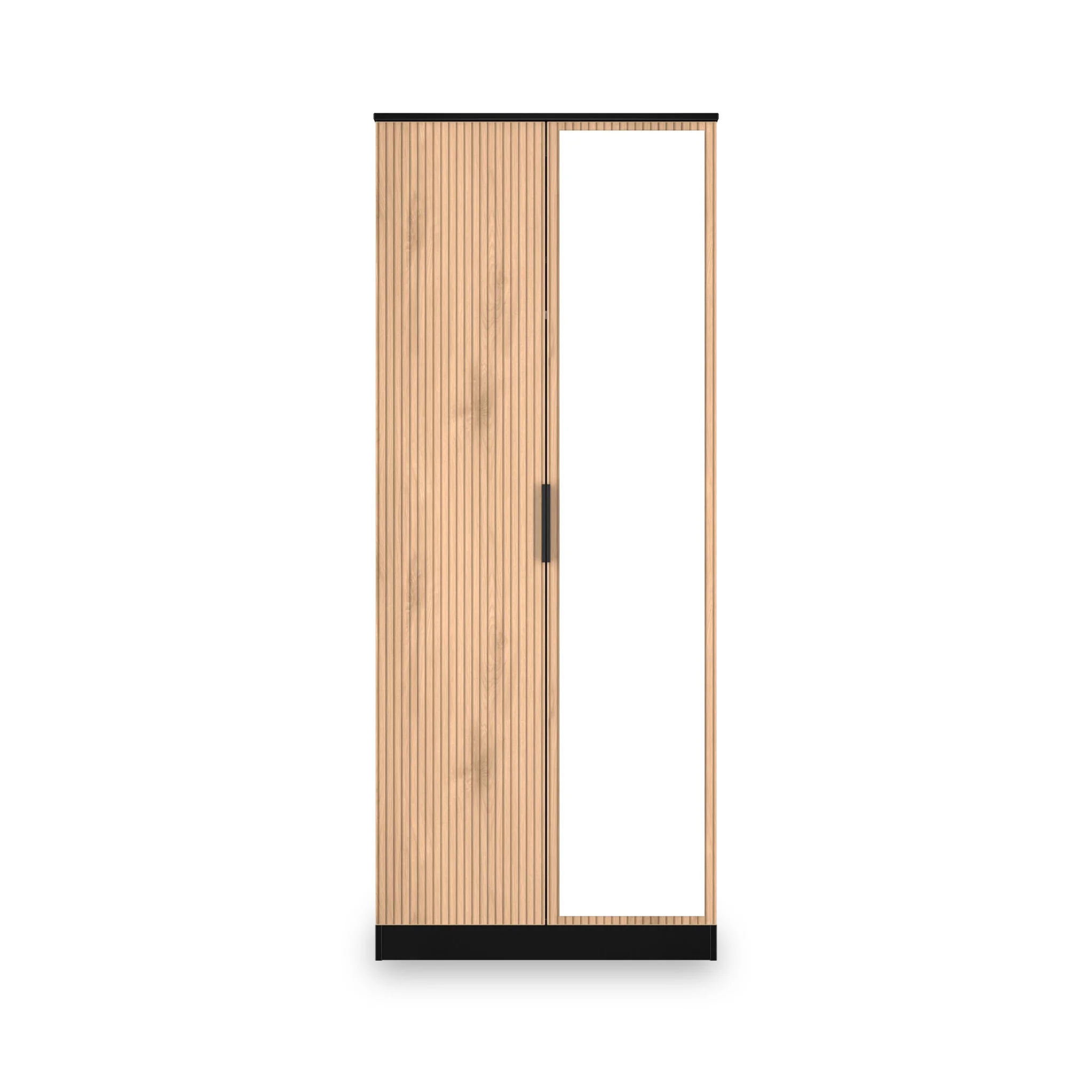 Jago Slatted Effect 2 Door Mirrored Wardrobe - Image 2