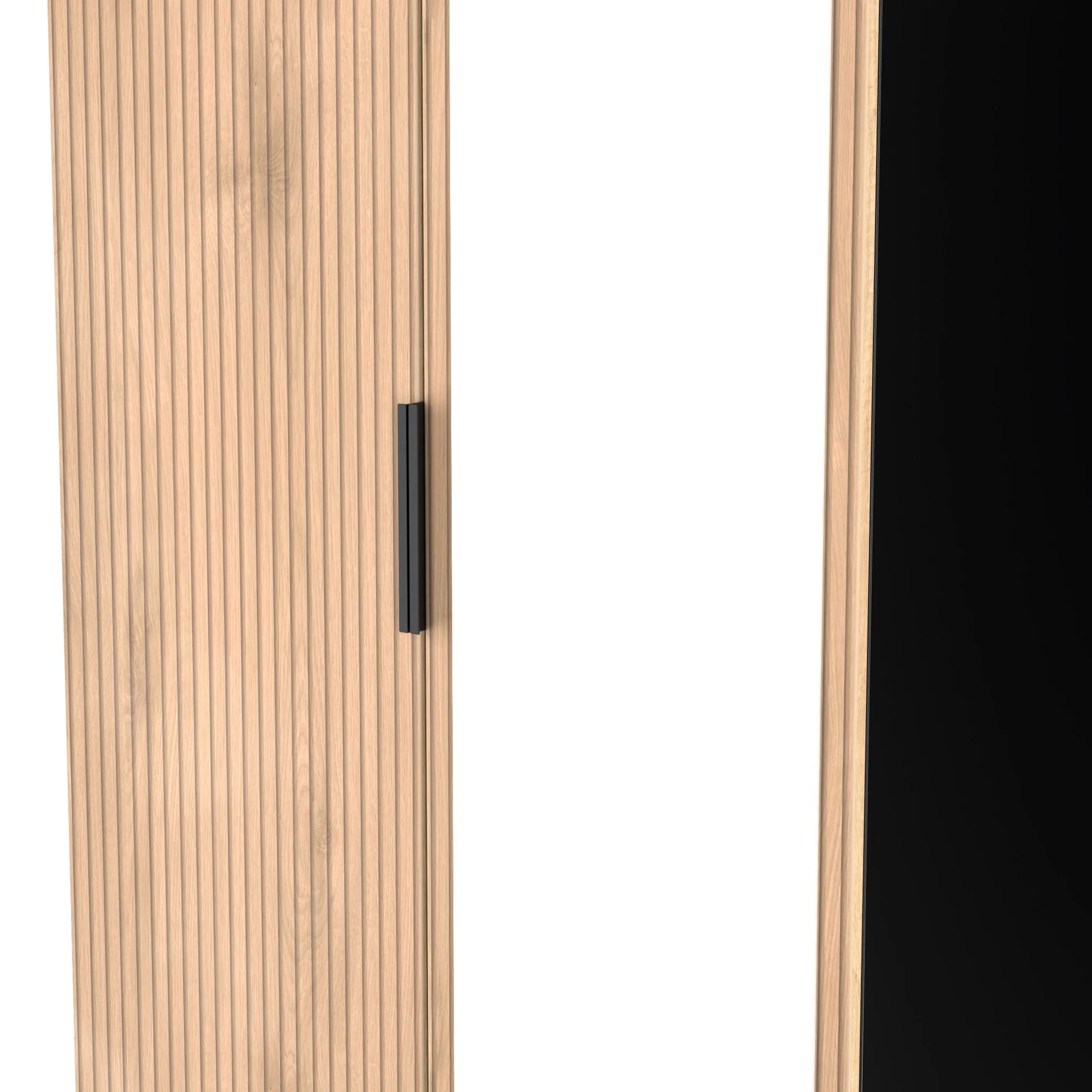 Jago Slatted Effect 2 Door Mirrored Wardrobe - Image 6