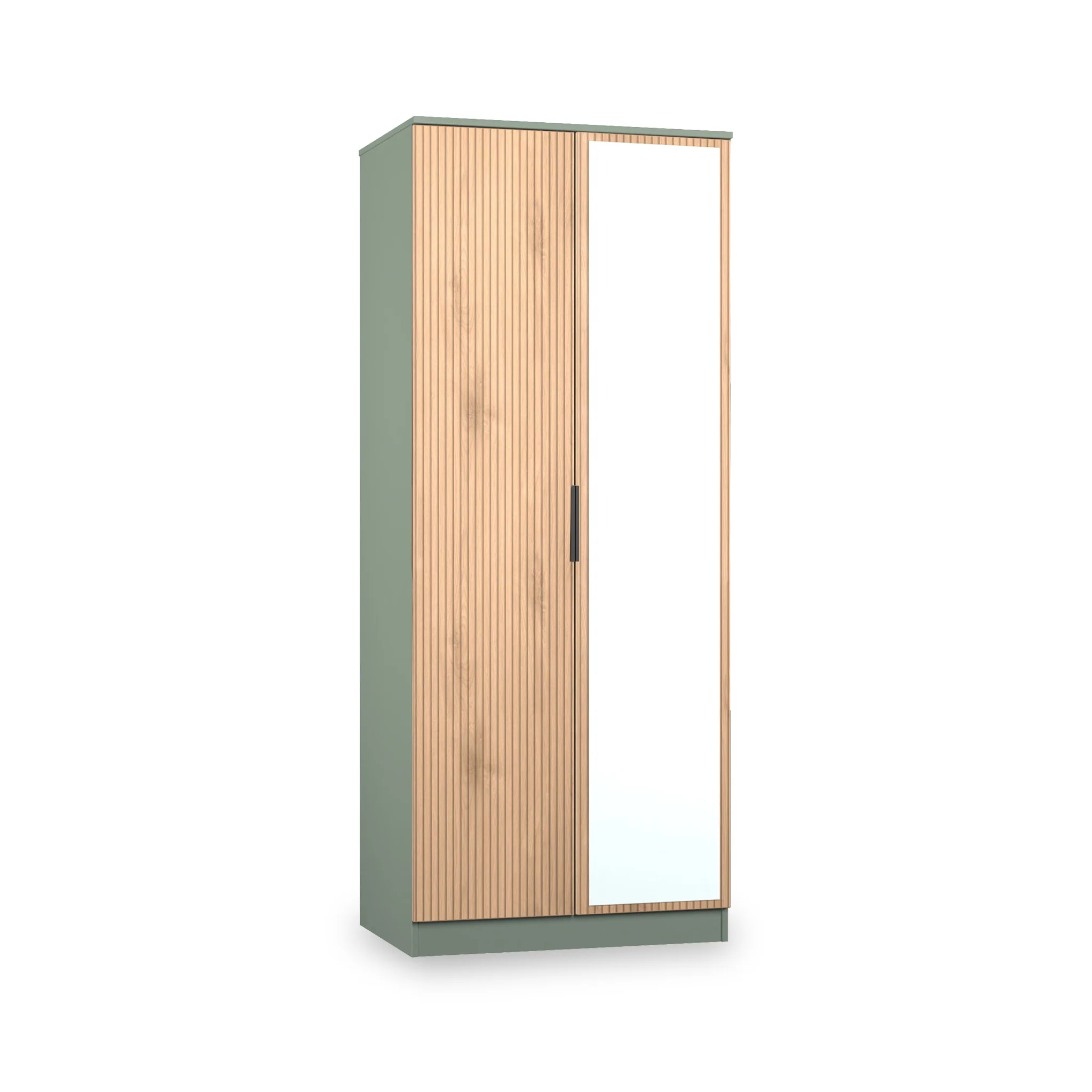 Jago Slatted Effect 2 Door Mirrored Wardrobe - Image 7