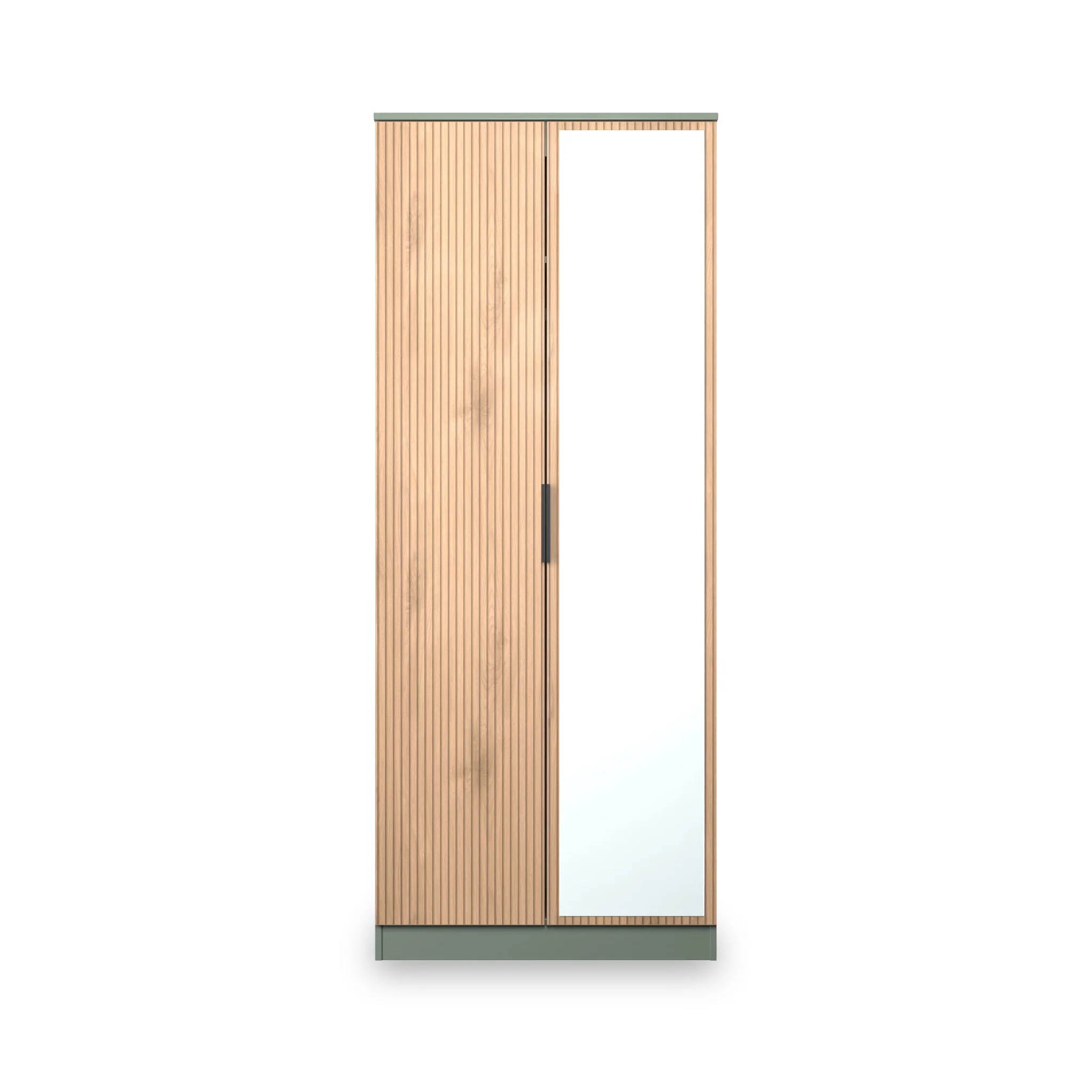 Jago Slatted Effect 2 Door Mirrored Wardrobe - Image 8