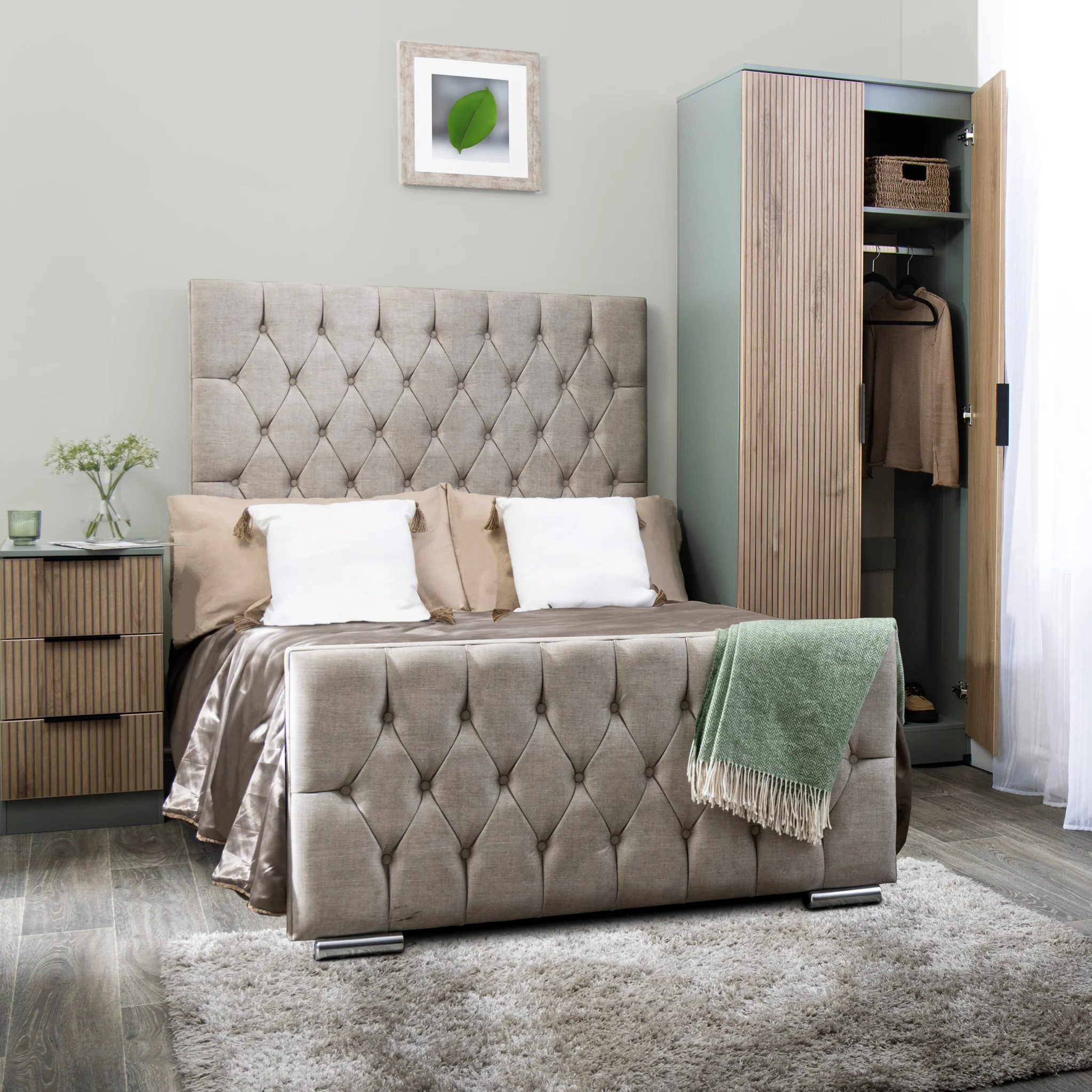 Jago Slatted Effect 2 Door Wardrobe - Image 10