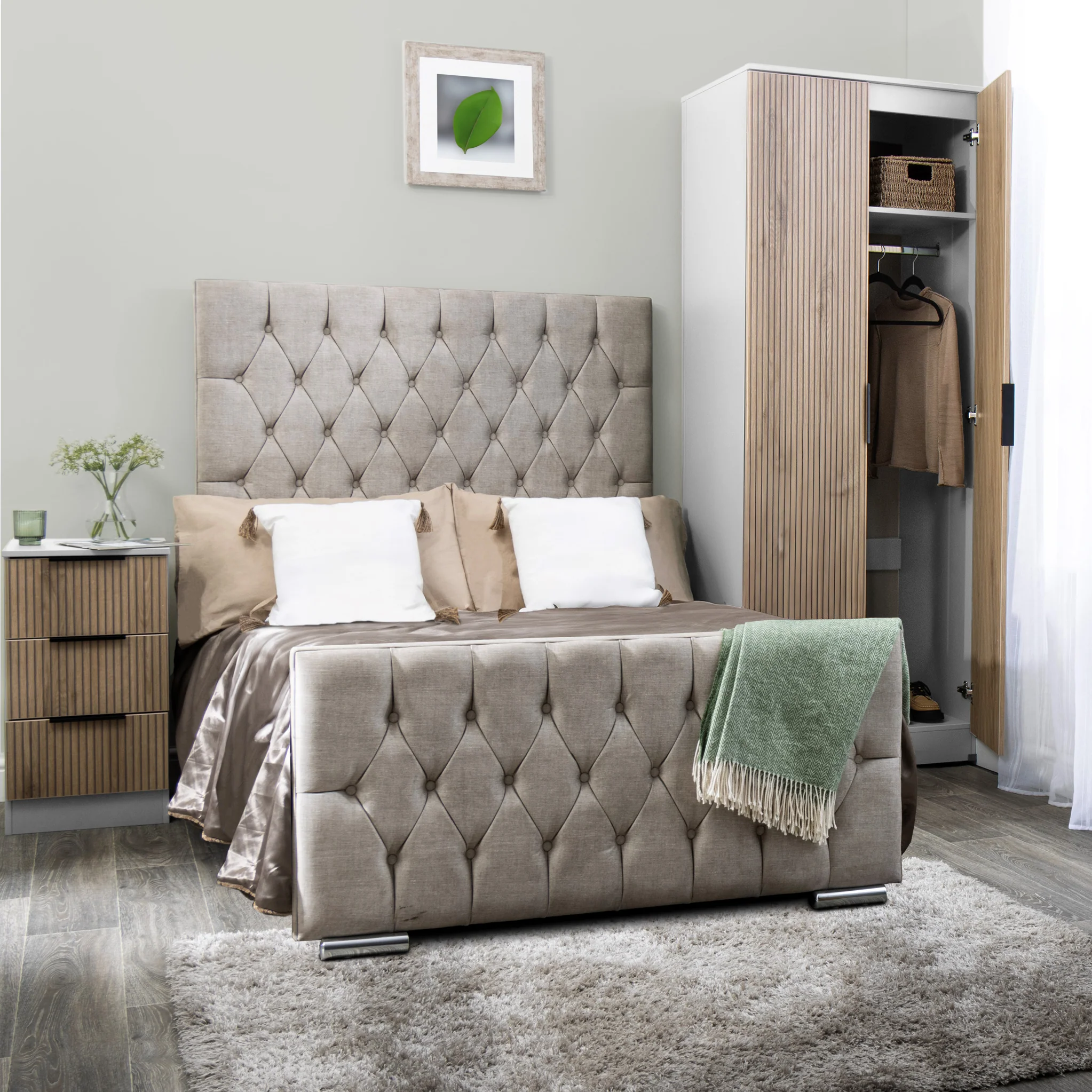 Jago Slatted Effect 2 Door Wardrobe - Image 17