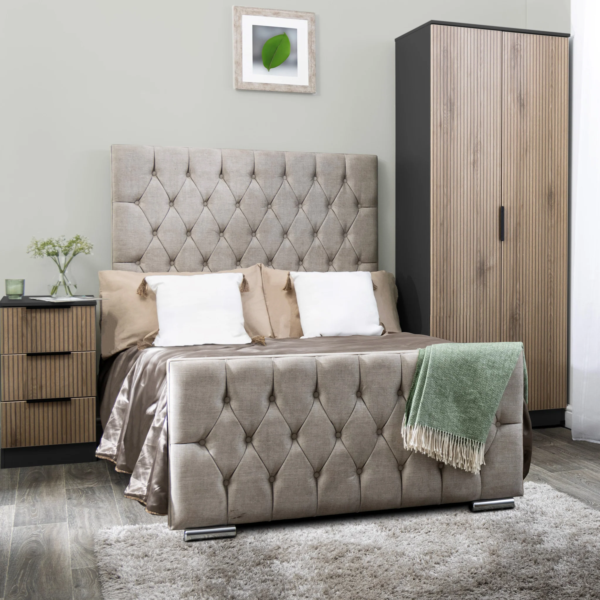 Jago Slatted Effect 2 Door Wardrobe - Image 2
