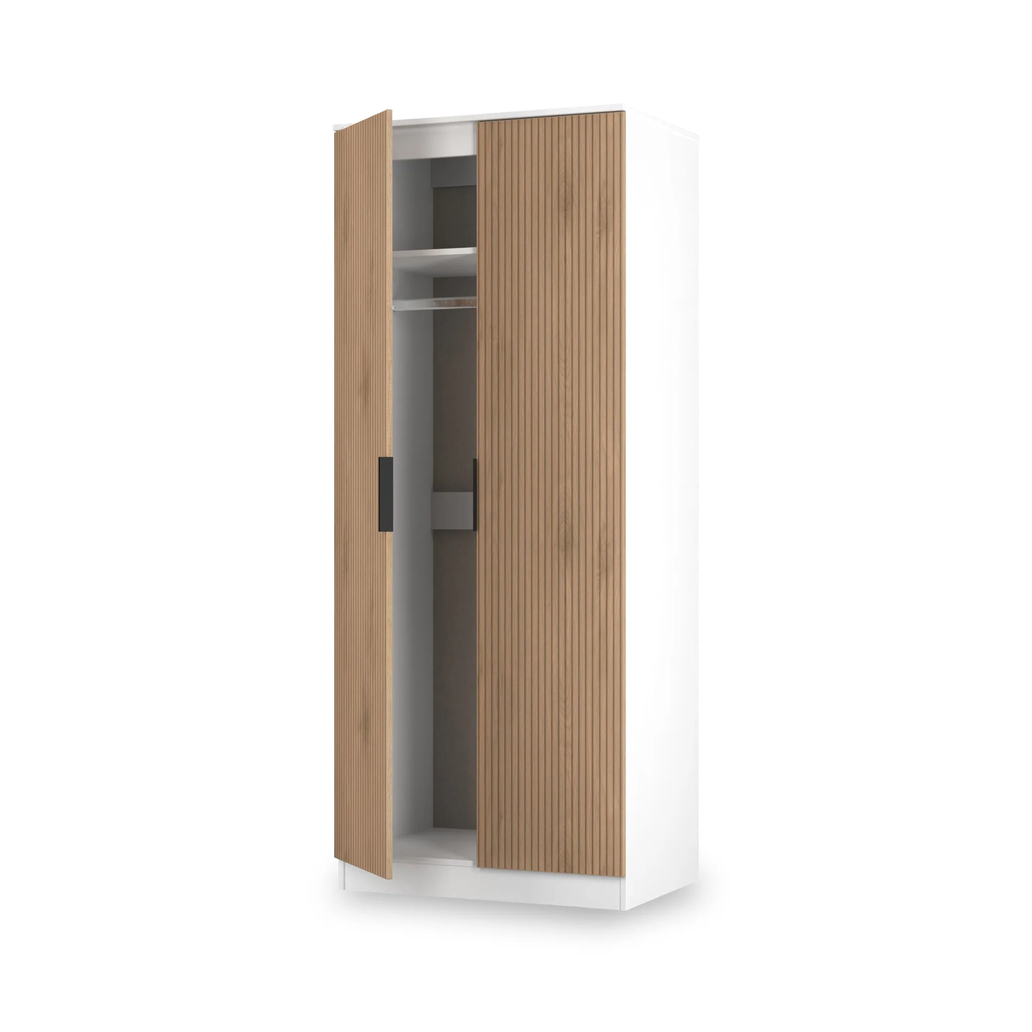 Jago Slatted Effect 2 Door Wardrobe - Image 21