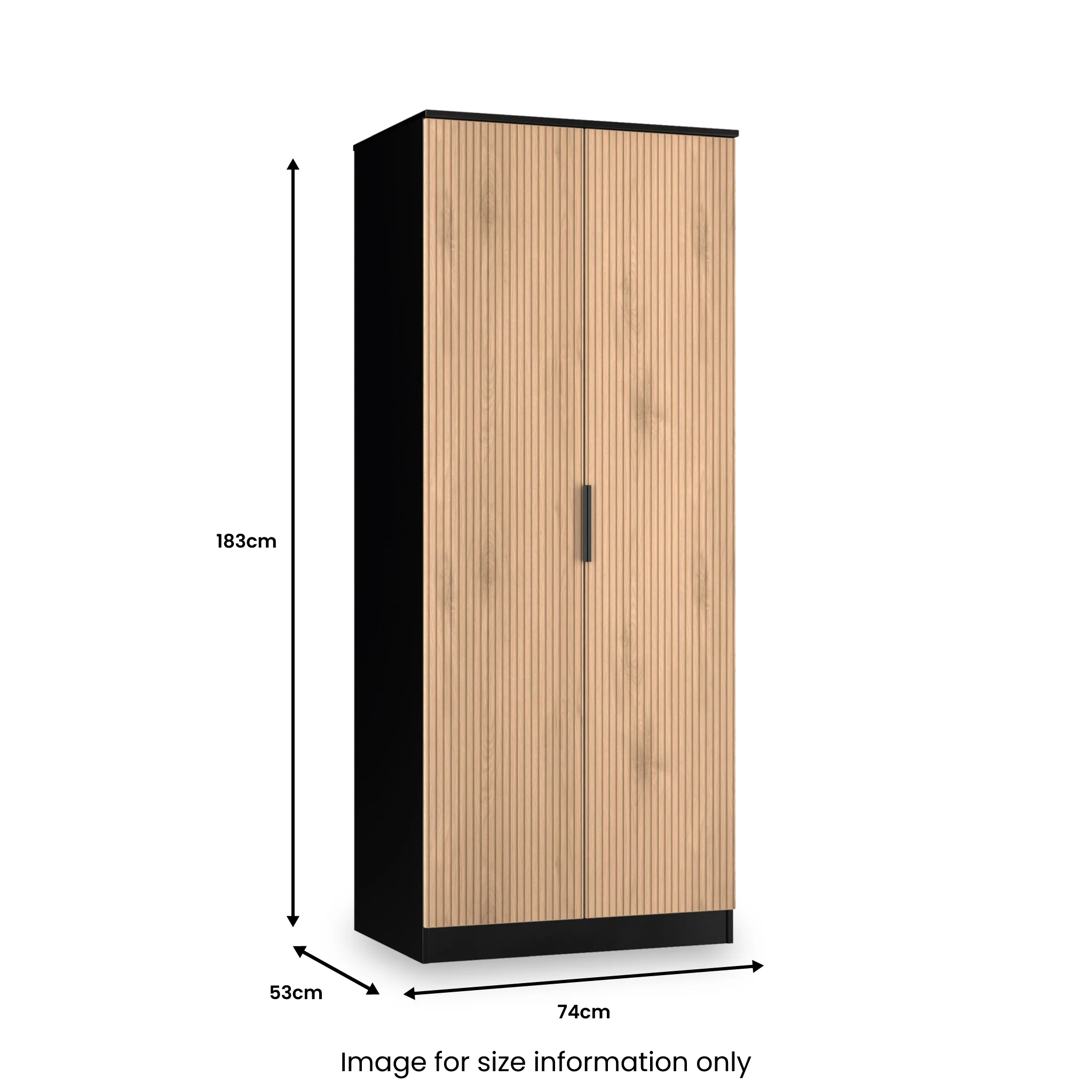 Jago Slatted Effect 2 Door Wardrobe - Image 23