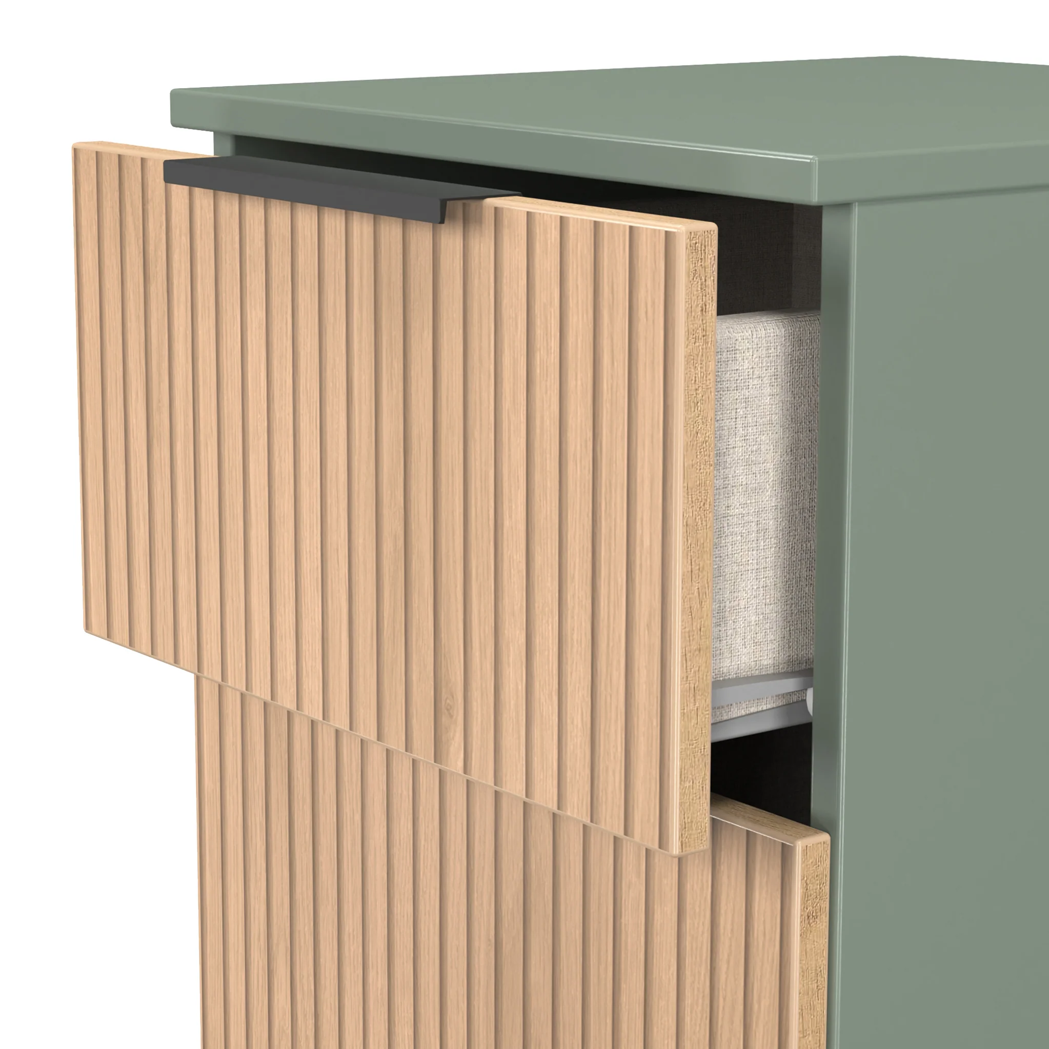 Jago Slatted Effect 2 Drawer Bedside Table - Image 10