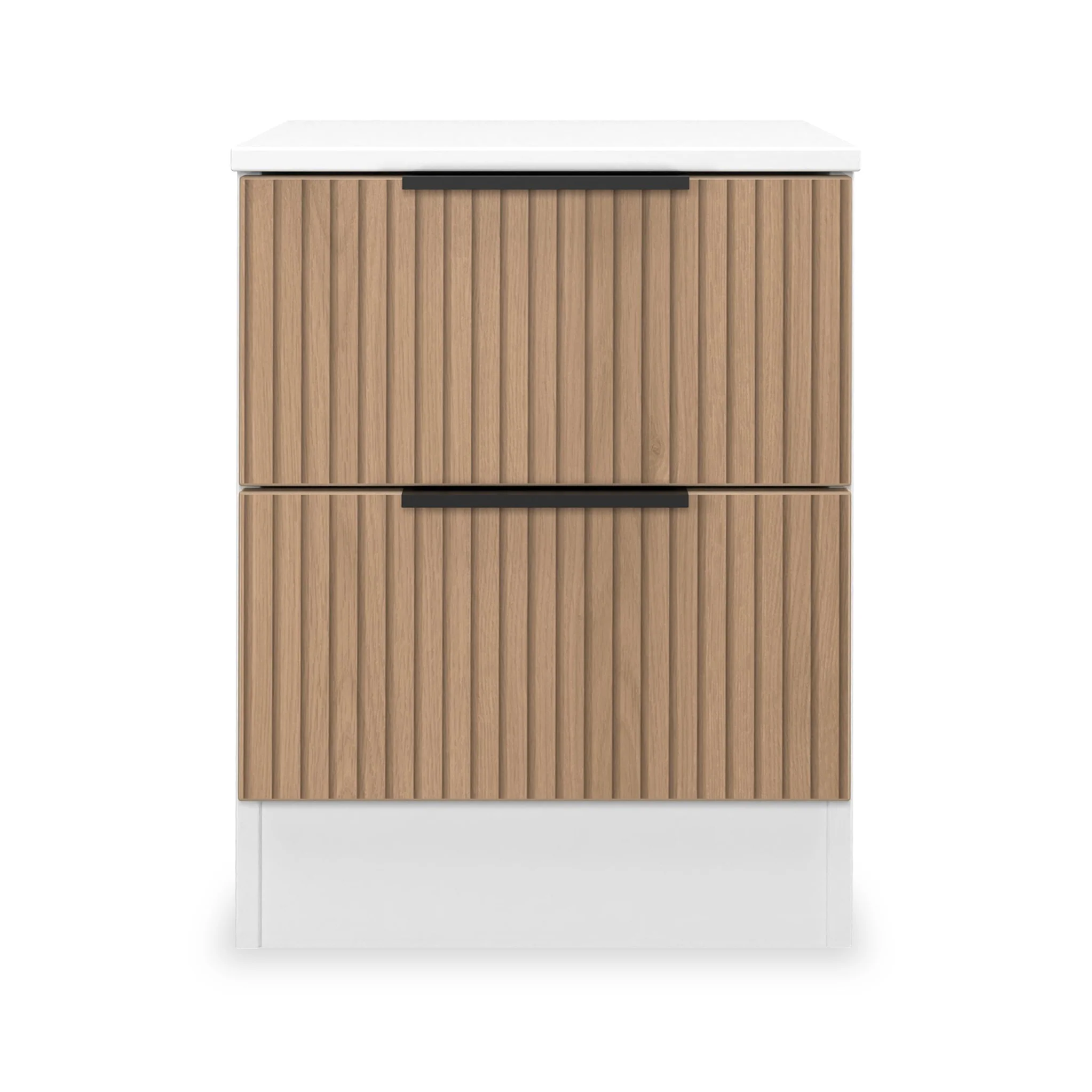 Jago Slatted Effect 2 Drawer Bedside Table - Image 12