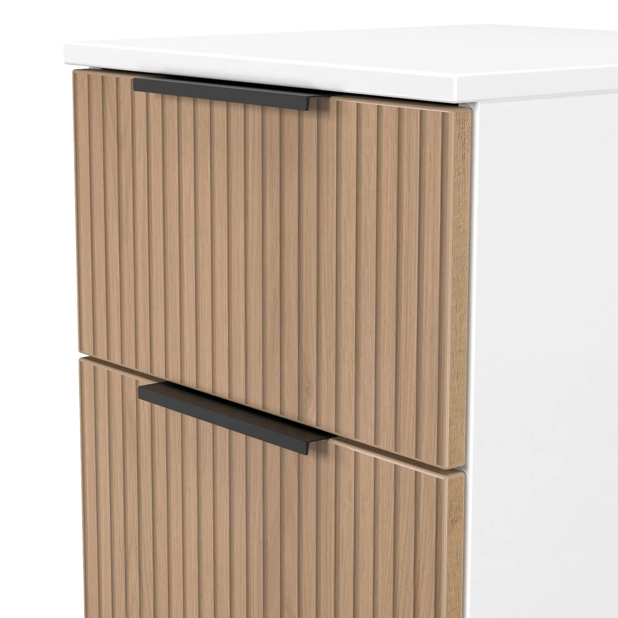 Jago Slatted Effect 2 Drawer Bedside Table - Image 14