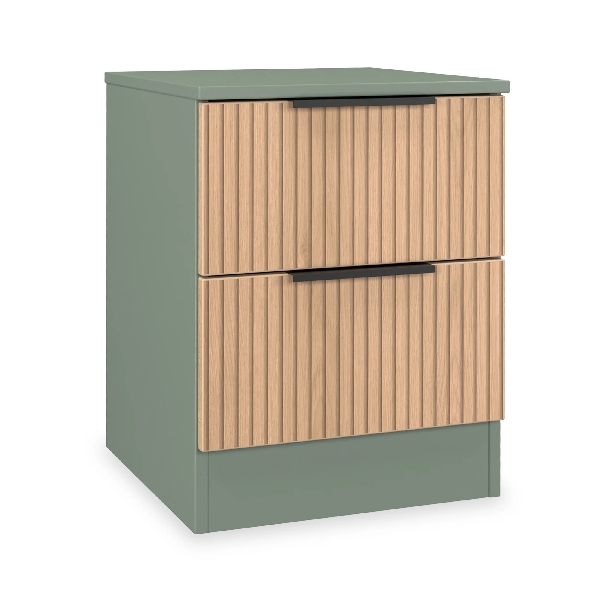 Jago Slatted Effect 2 Drawer Bedside Table - Image 6