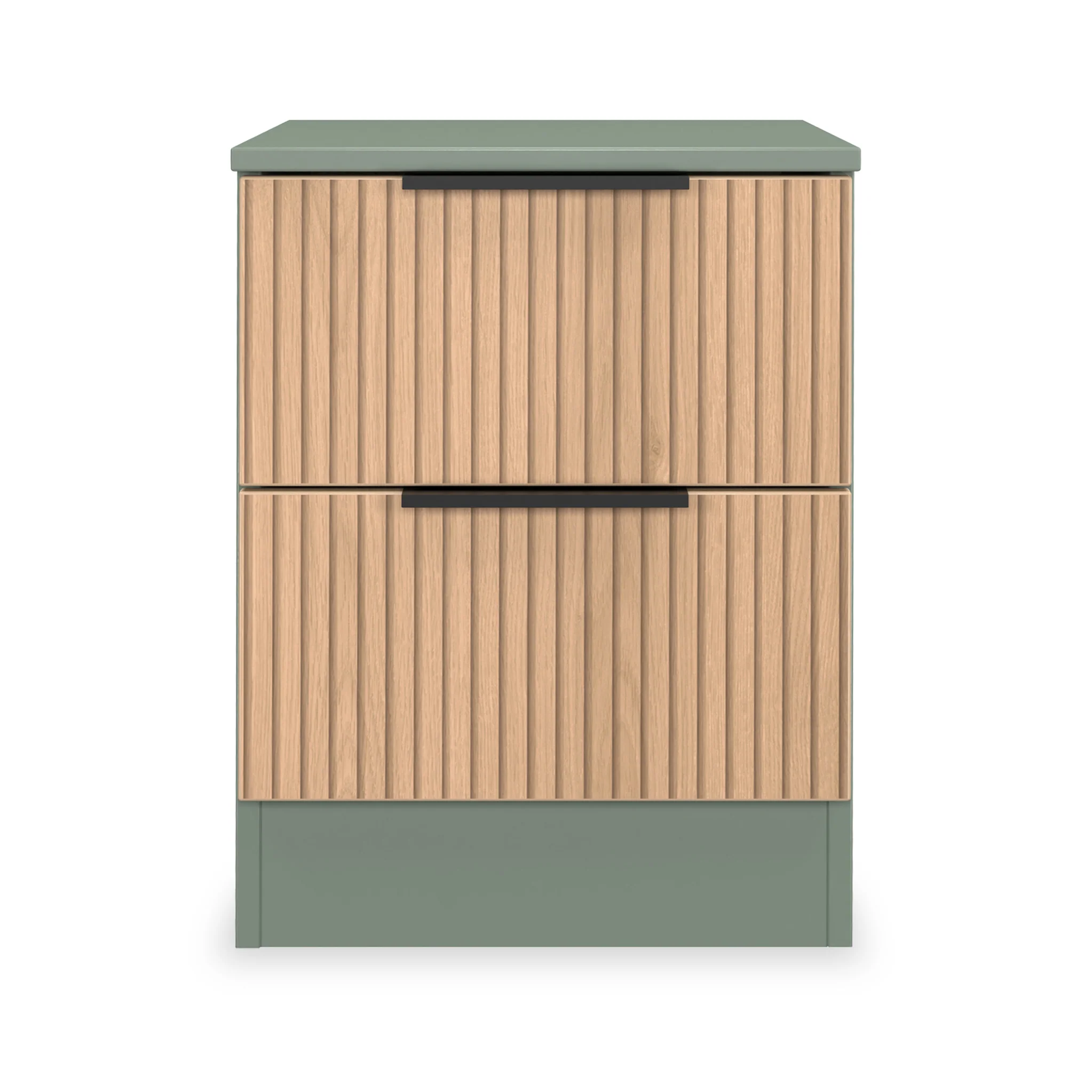 Jago Slatted Effect 2 Drawer Bedside Table - Image 7