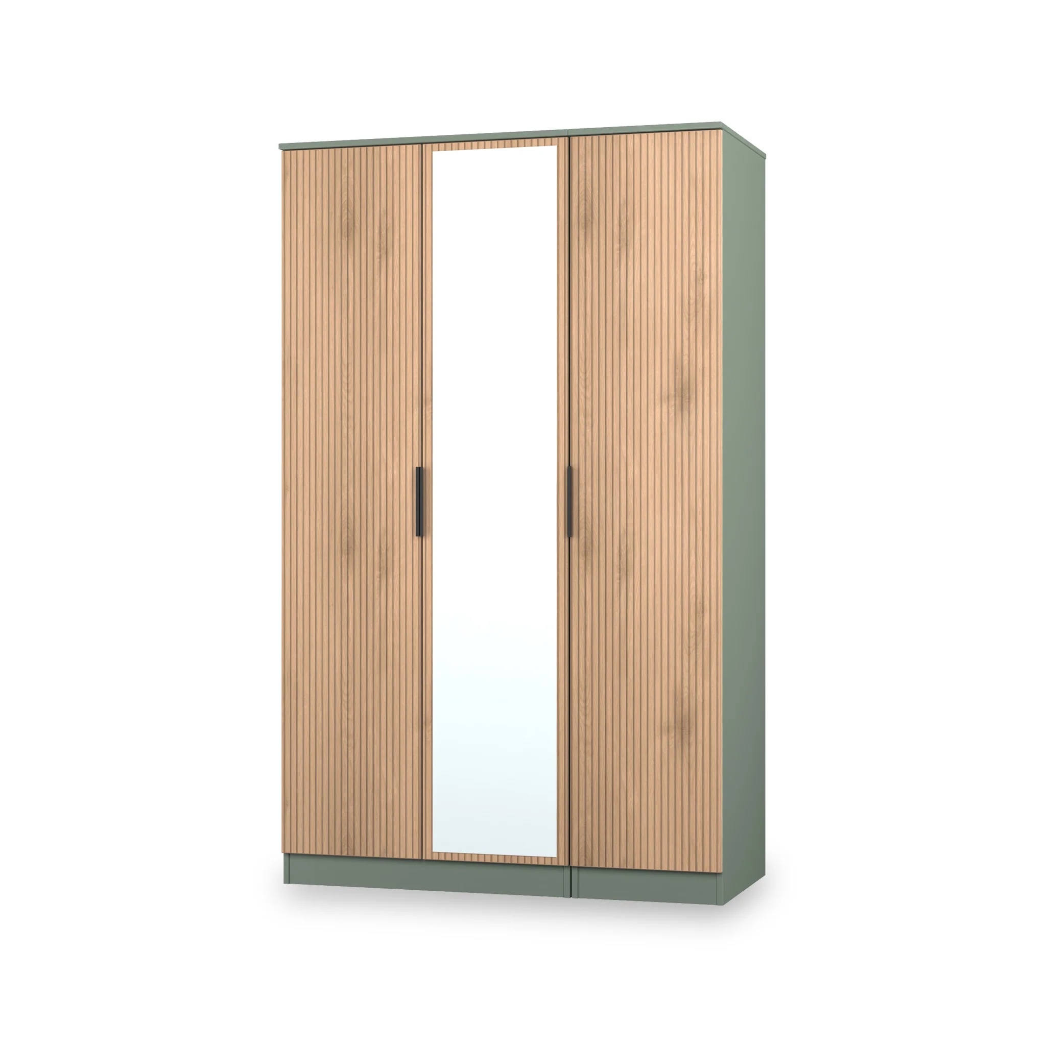 Jago Slatted Effect 3 Door Mirrored Wardrobe - Image 10