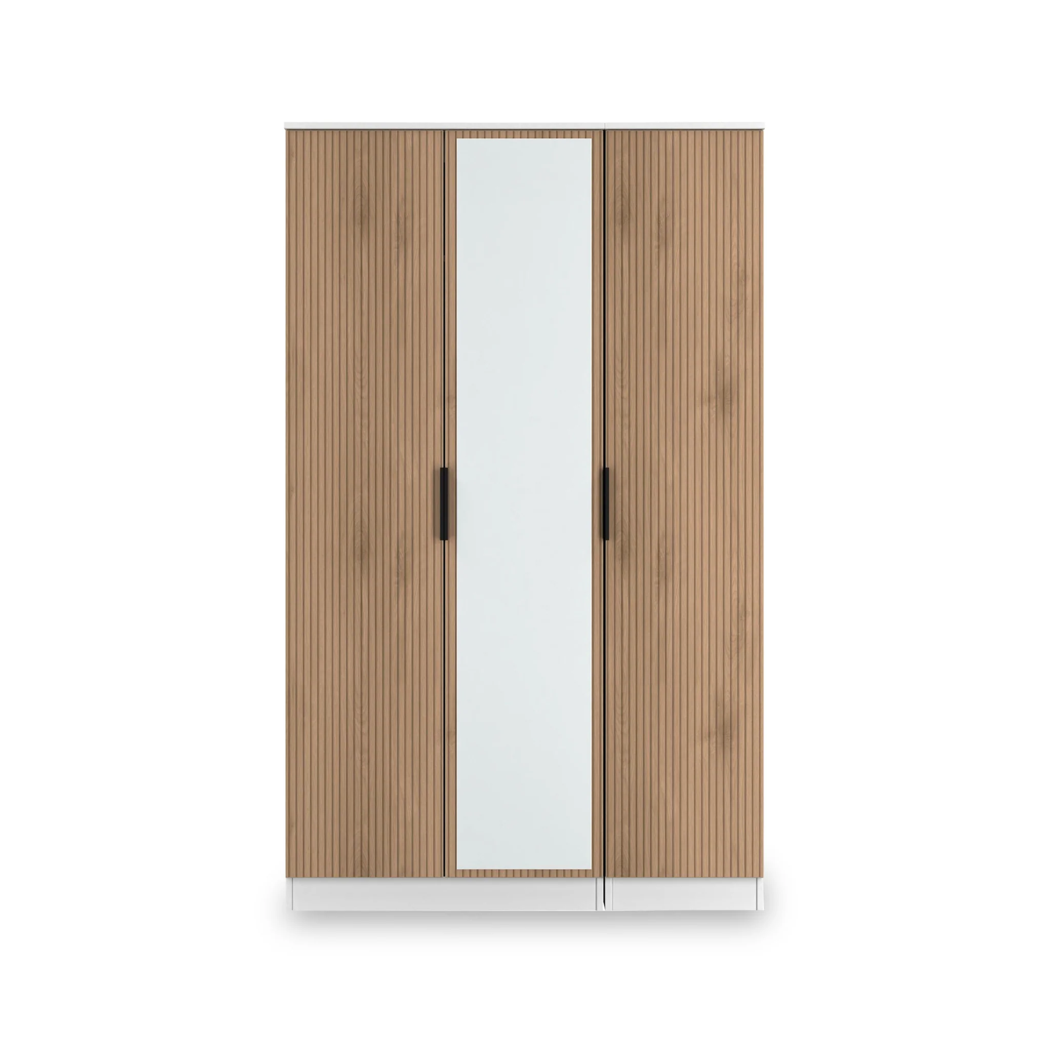 Jago Slatted Effect 3 Door Mirrored Wardrobe - Image 14