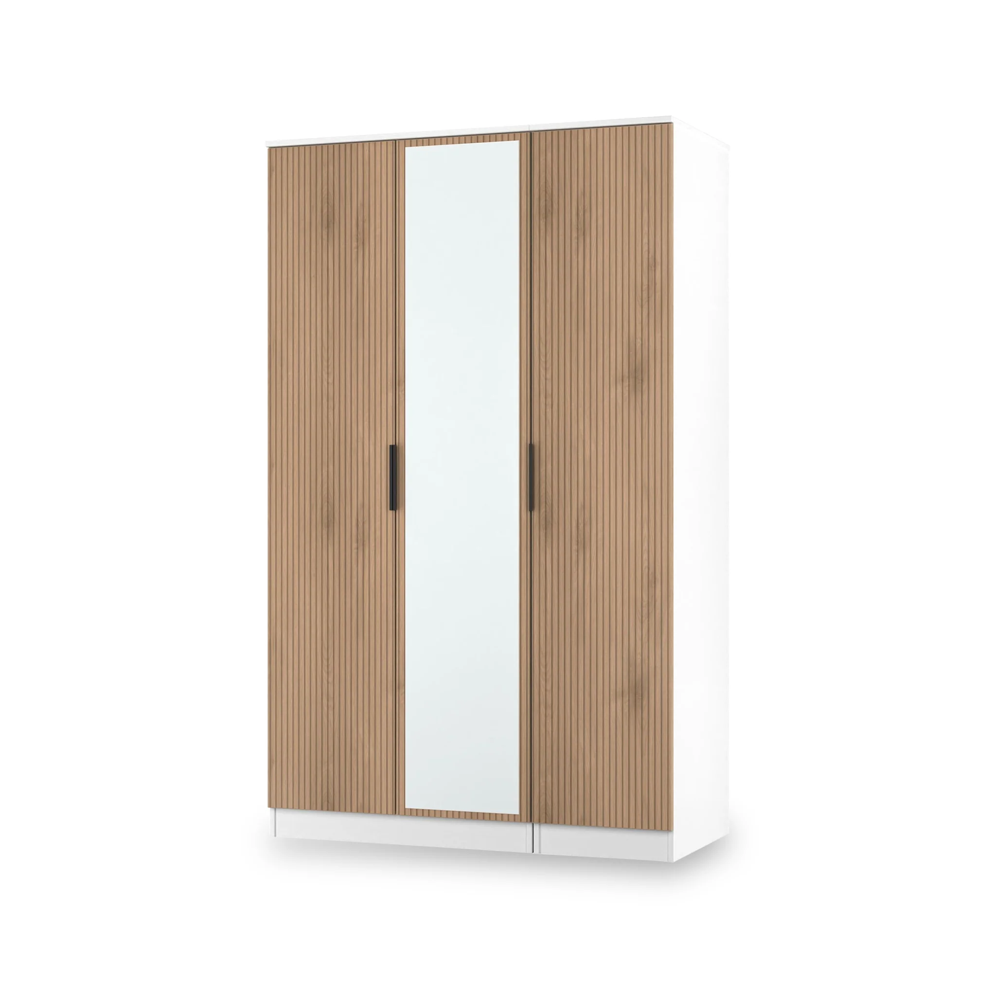 Jago Slatted Effect 3 Door Mirrored Wardrobe - Image 17