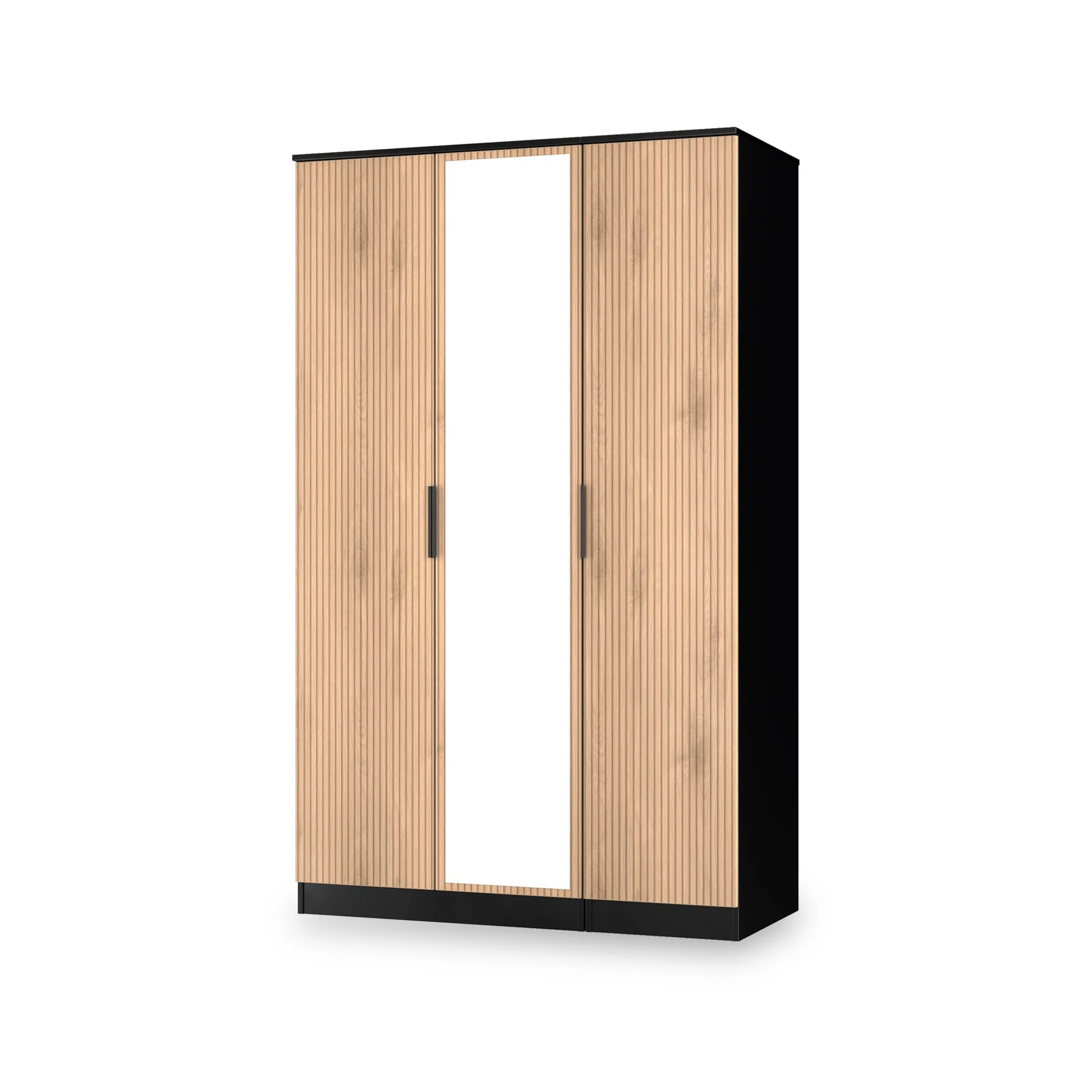 Jago Slatted Effect 3 Door Mirrored Wardrobe - Image 5