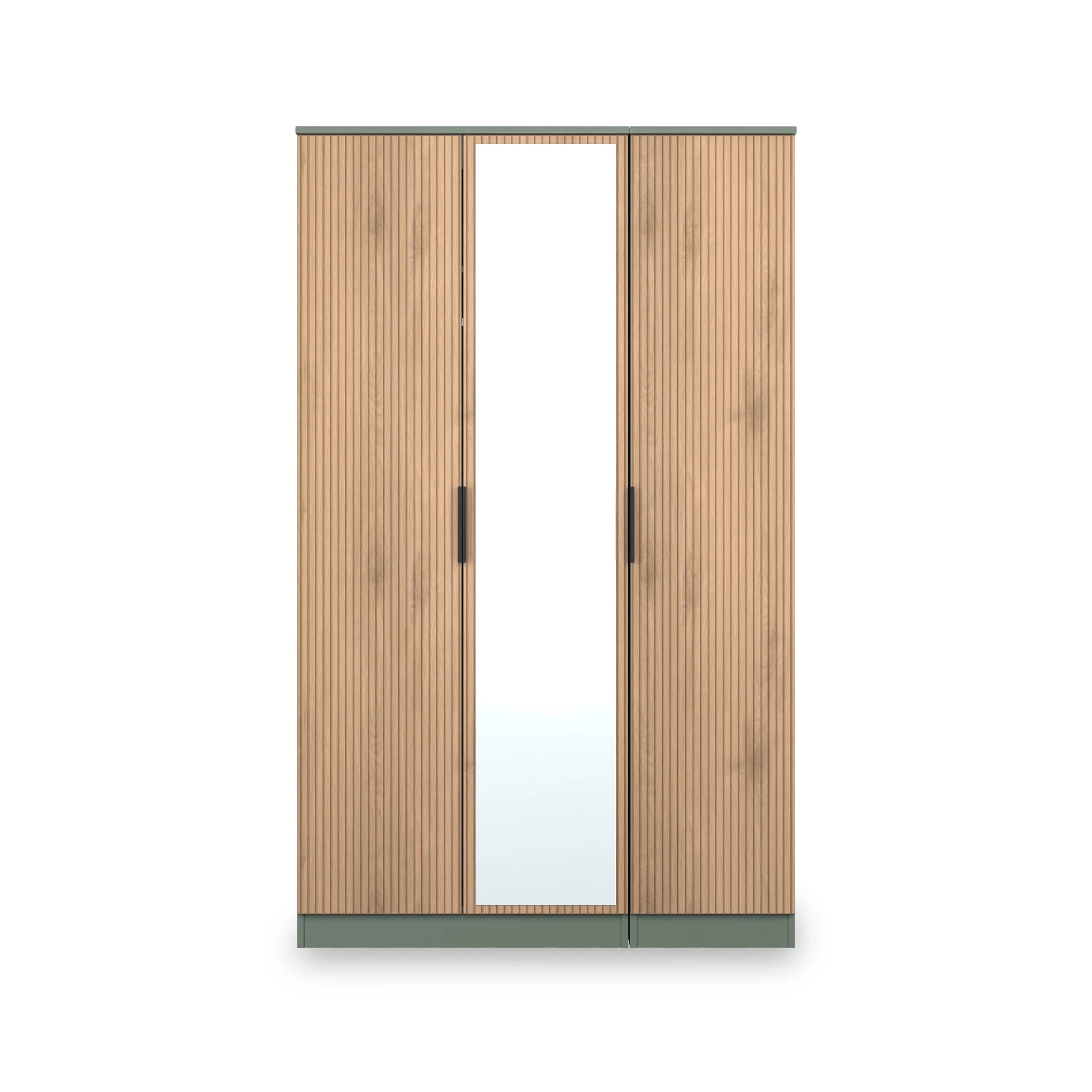 Jago Slatted Effect 3 Door Mirrored Wardrobe - Image 8