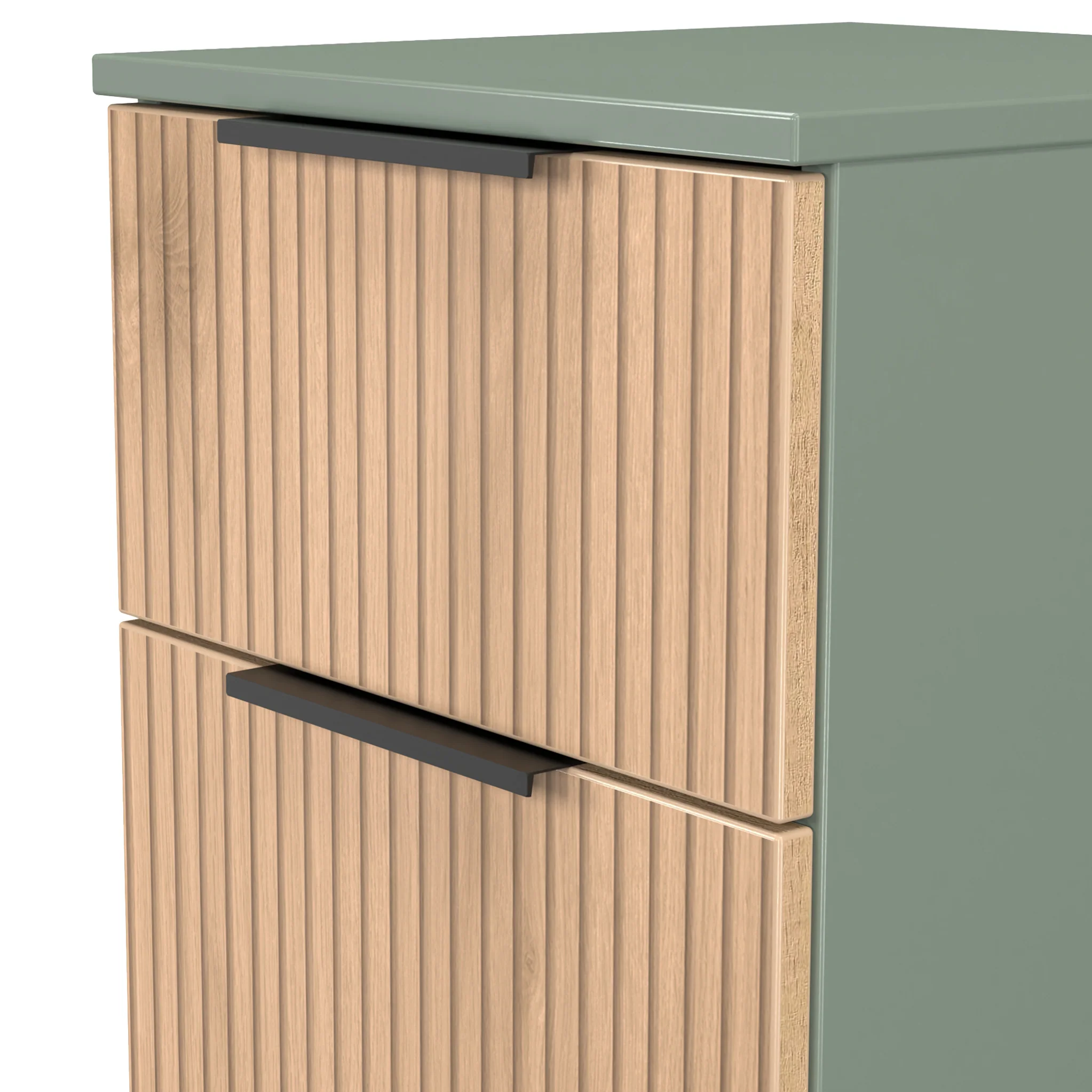 Jago Slatted Effect 3 Drawer Bedside Table - Image 13