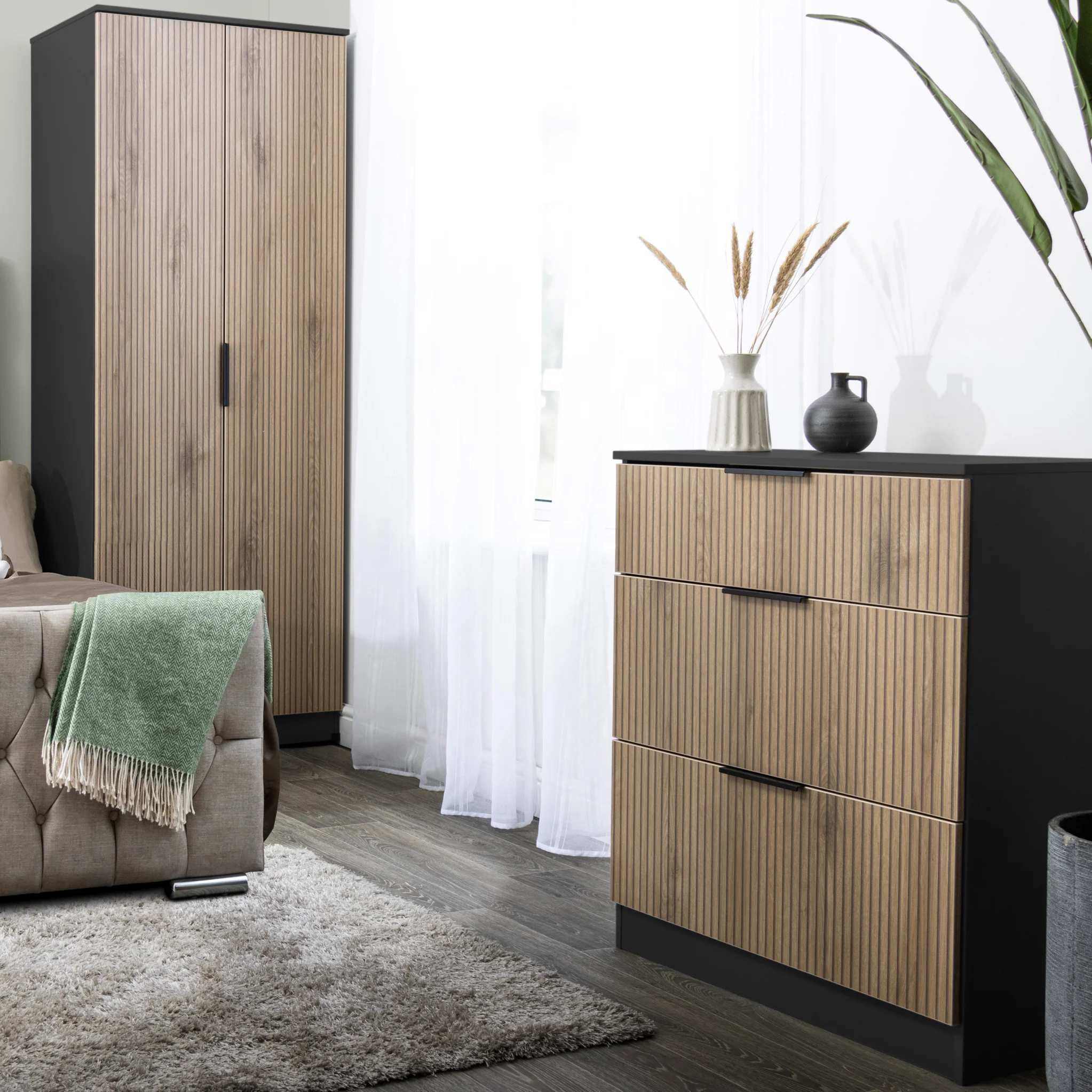 Jago Slatted Effect 3 Drawer Deep Chest - Image 2