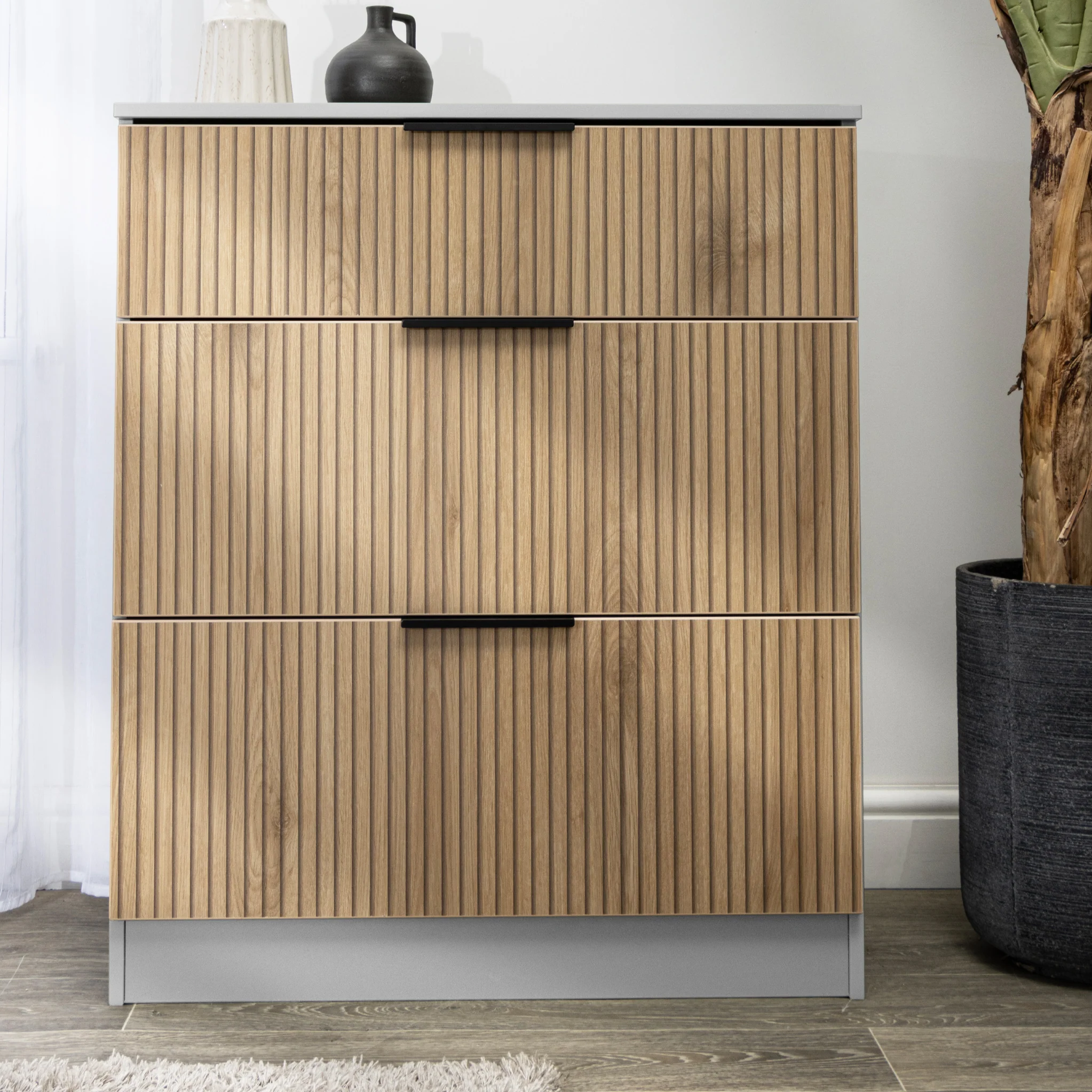 Jago Slatted Effect 3 Drawer Deep Chest - Image 21