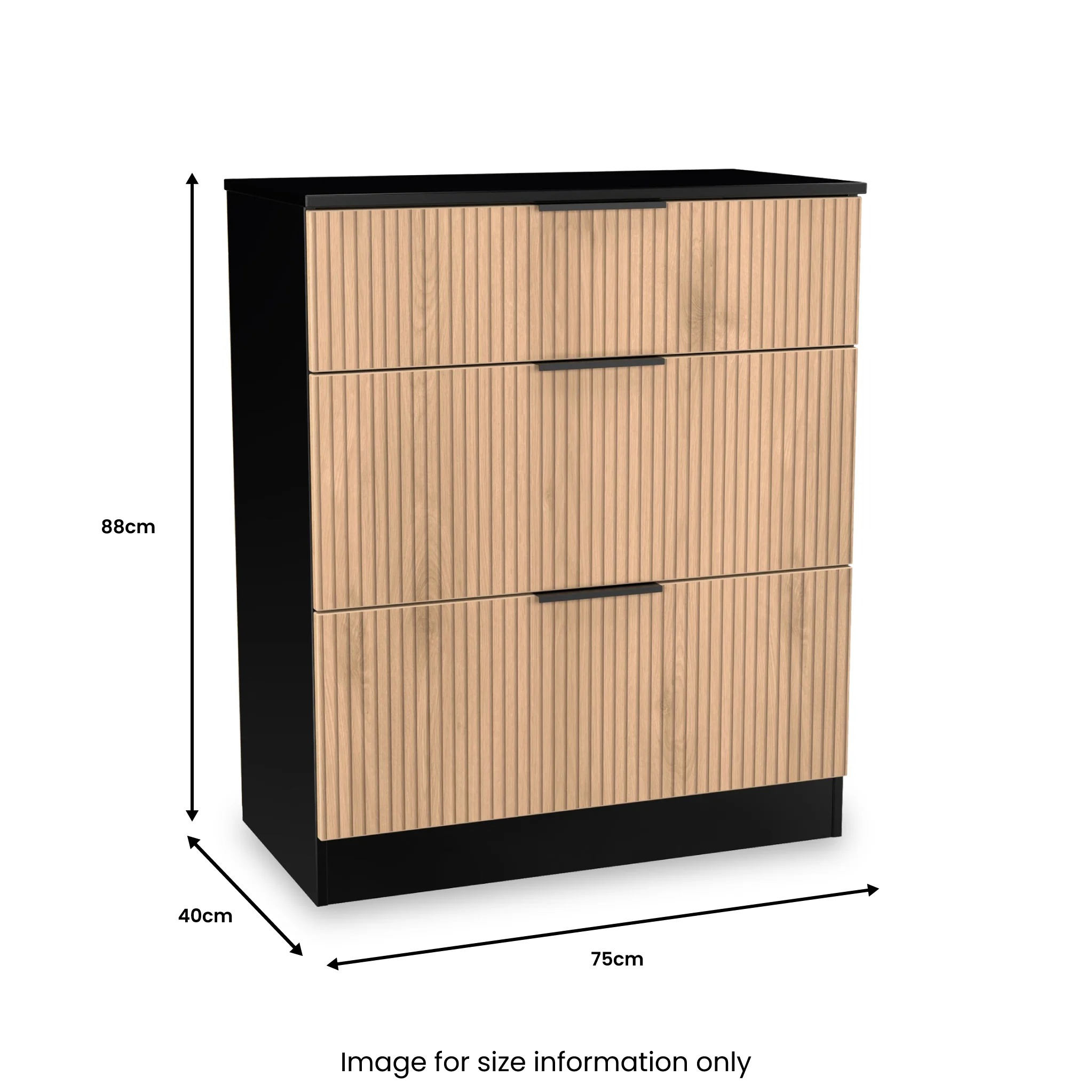 Jago Slatted Effect 3 Drawer Deep Chest - Image 28