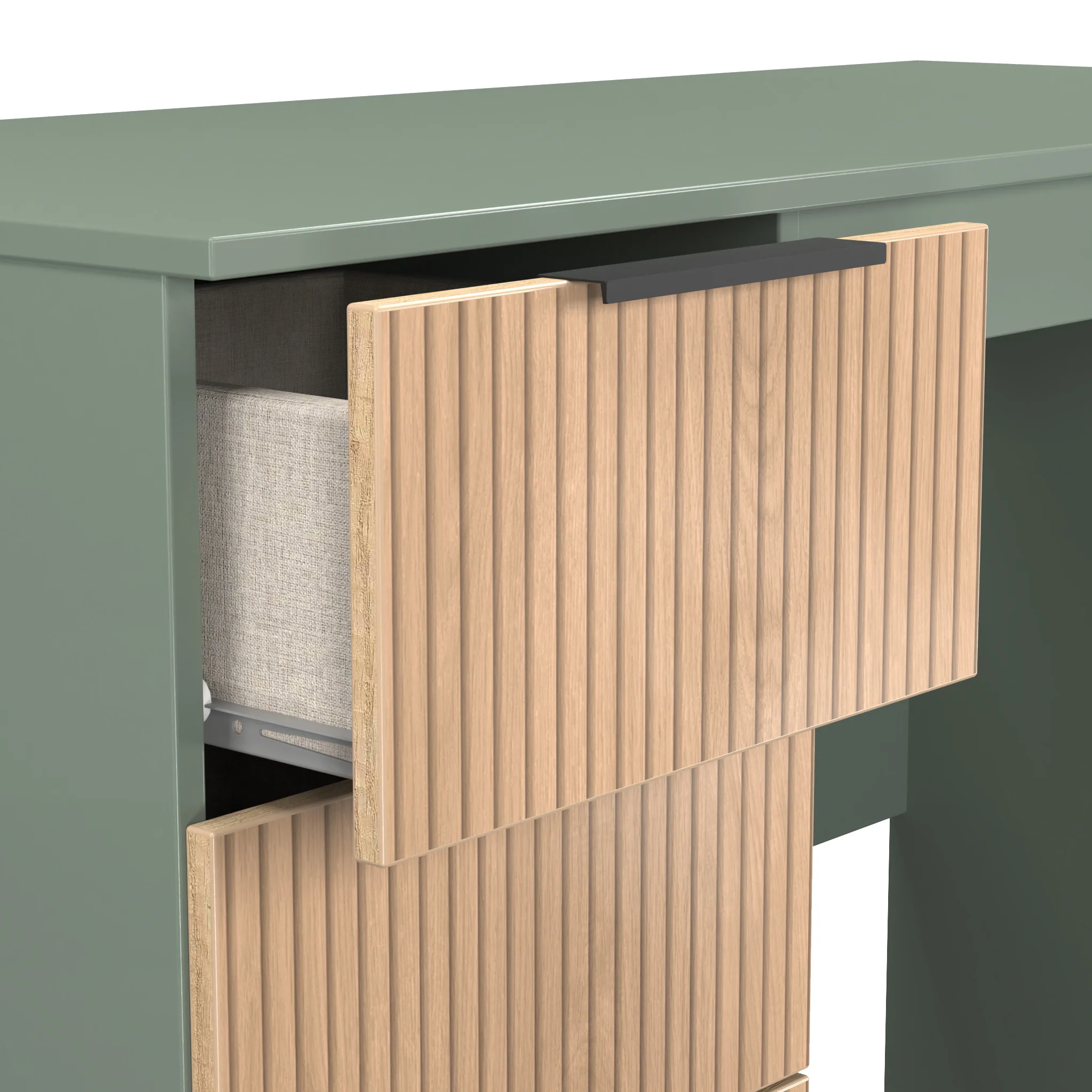 Jago Slatted Effect 3 Drawer Desk - Image 12