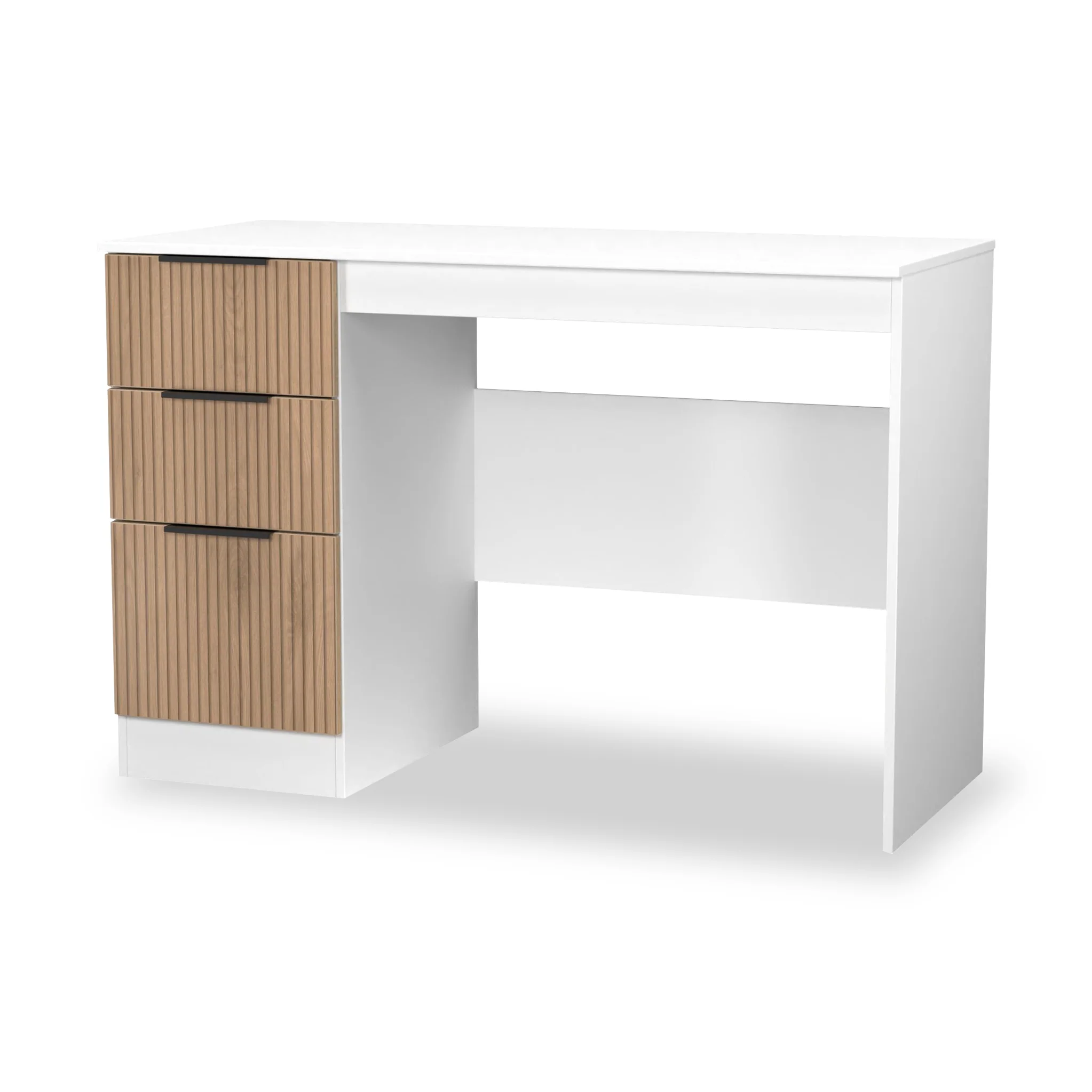 Jago Slatted Effect 3 Drawer Desk - Image 16