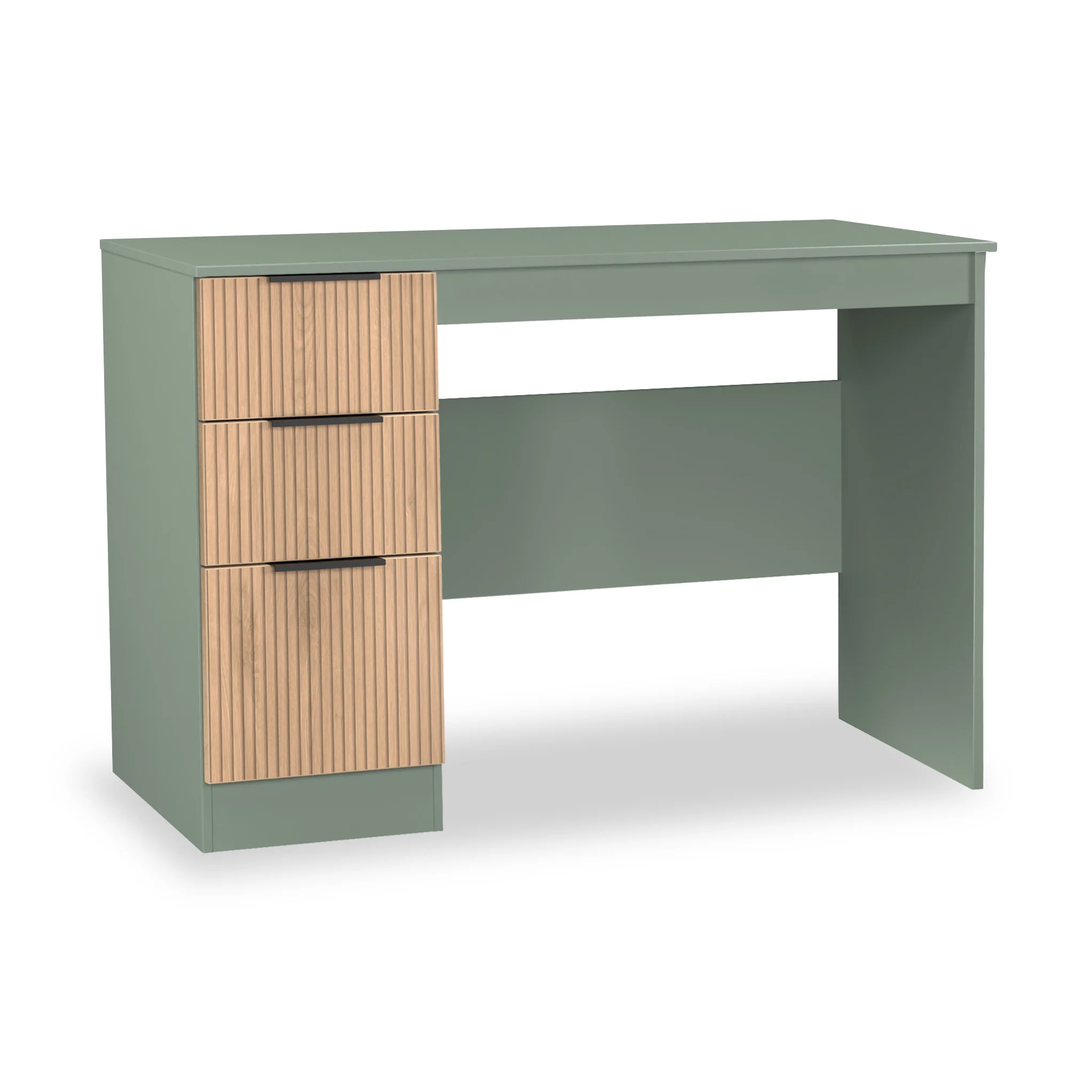 Jago Slatted Effect 3 Drawer Desk - Image 7