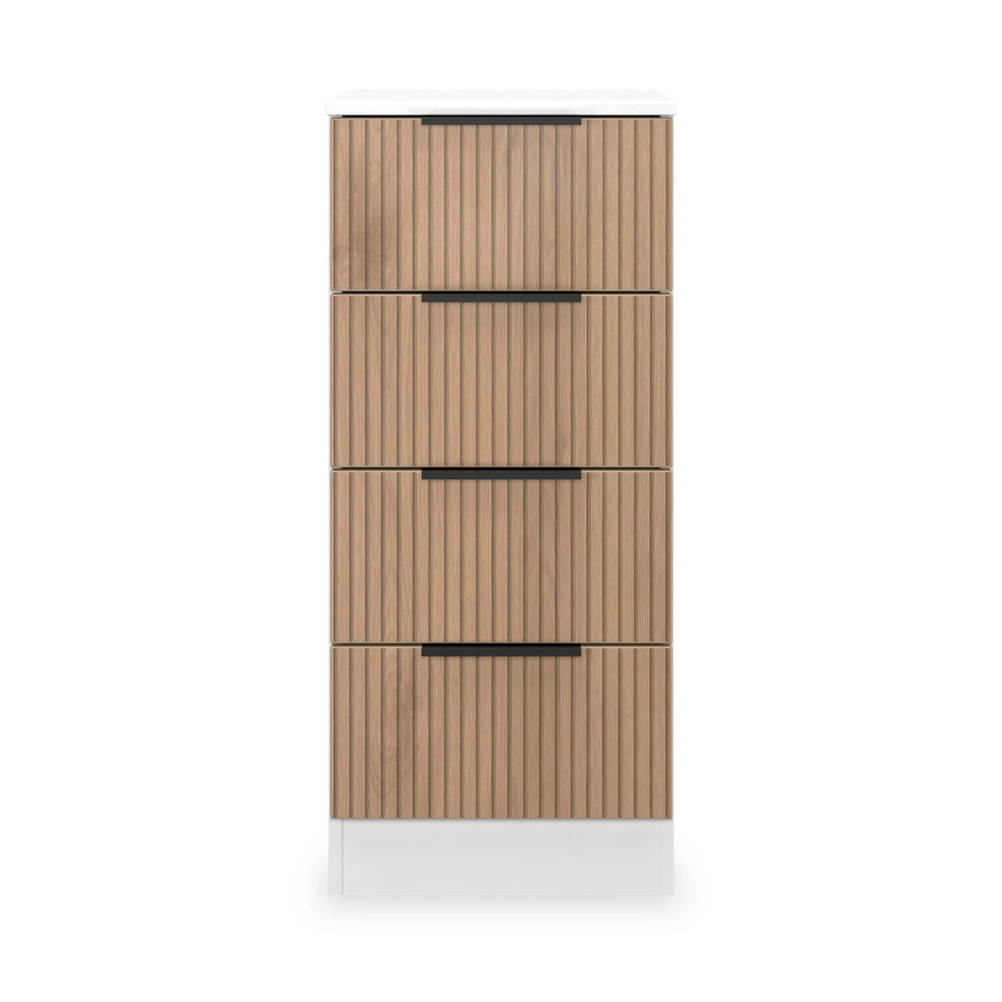 Jago Slatted Effect 4 Drawer Bedside Table - Image 12