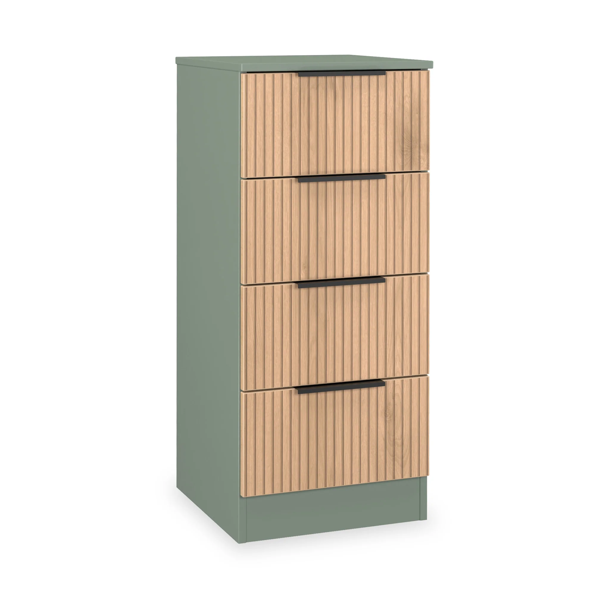 Jago Slatted Effect 4 Drawer Bedside Table - Image 6
