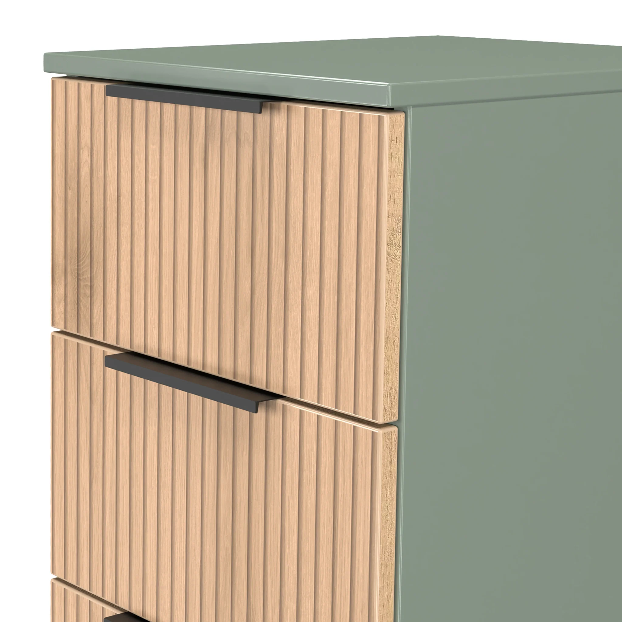 Jago Slatted Effect 4 Drawer Bedside Table - Image 9