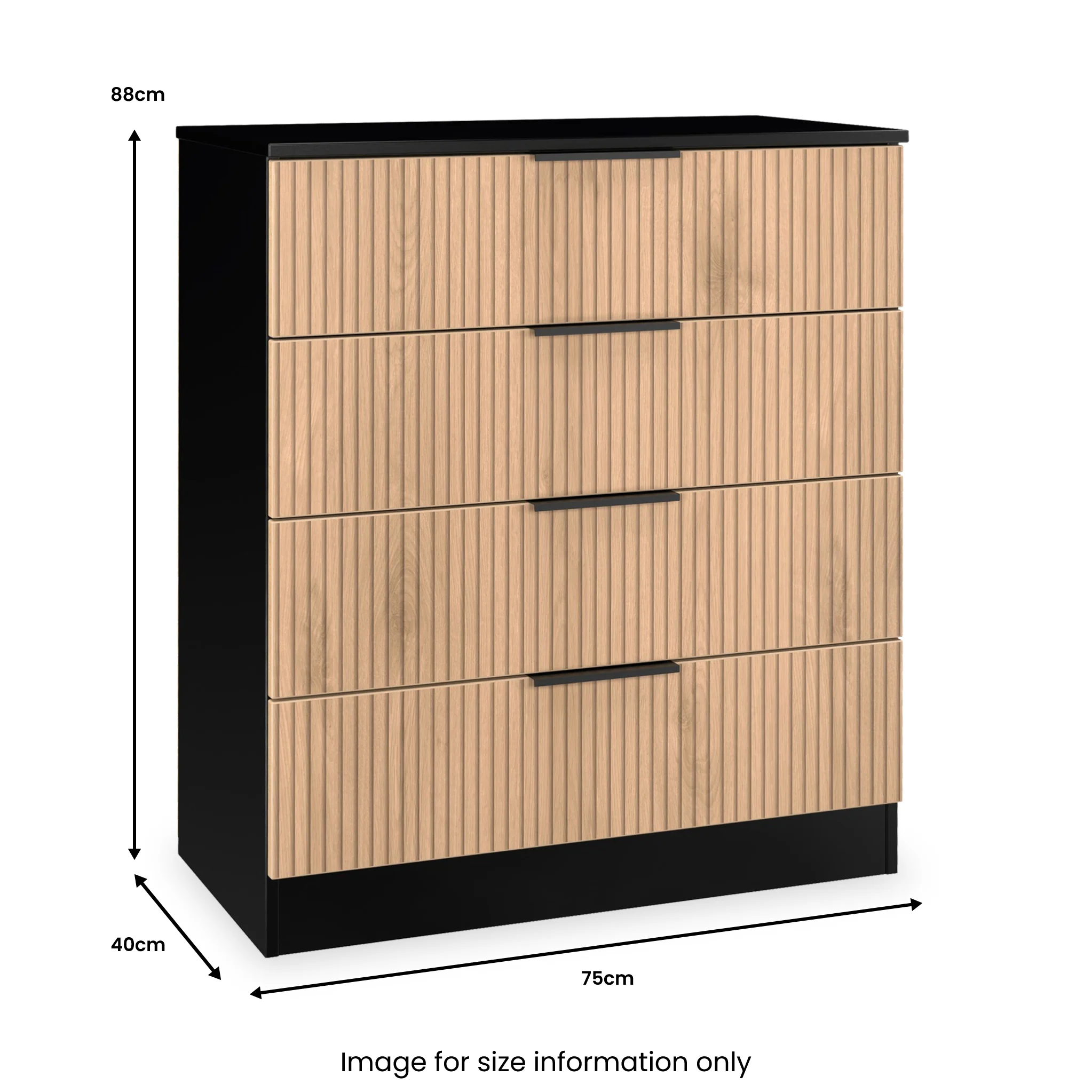 Jago Slatted Effect 4 Drawer Chest - Image 16