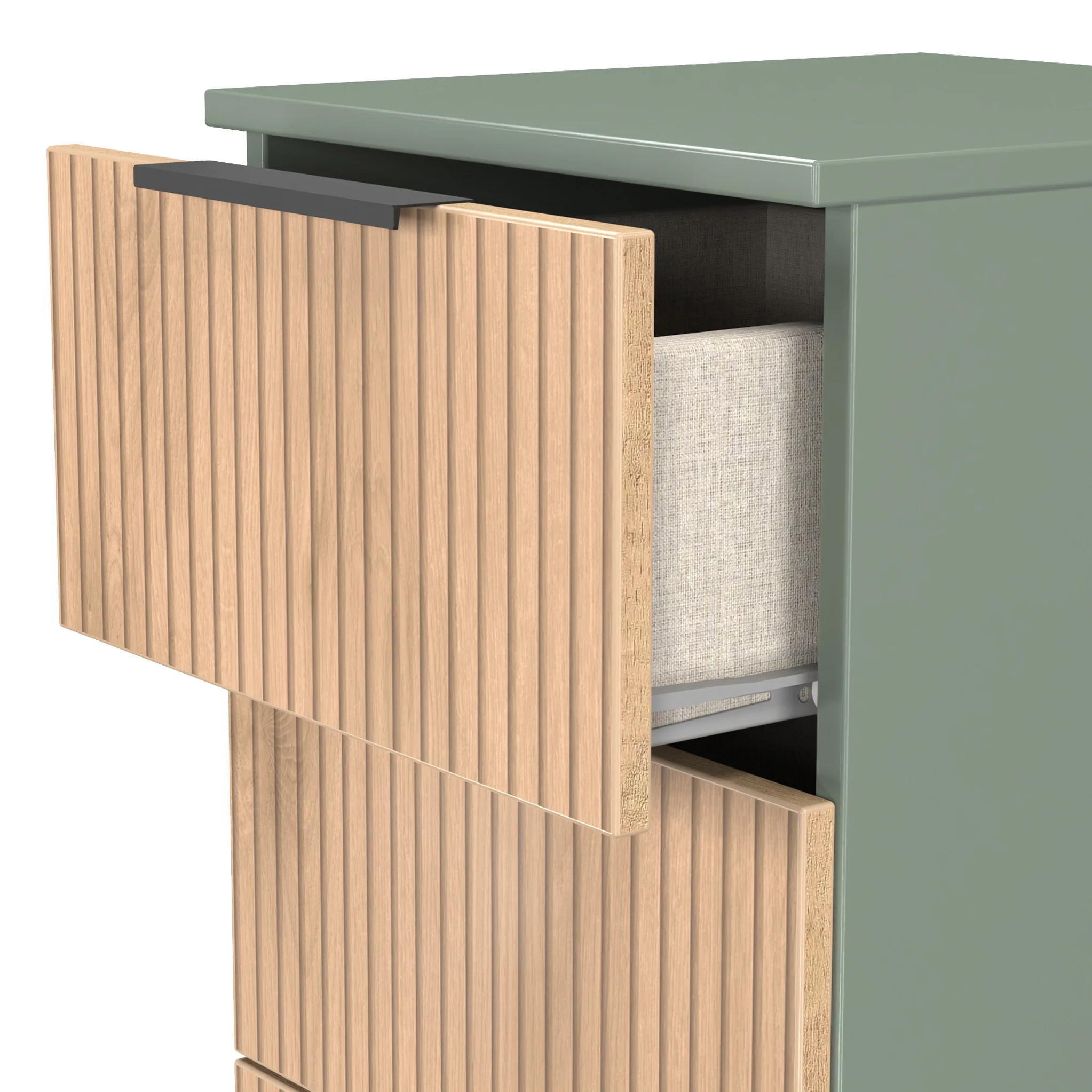 Jago Slatted Effect 5 Drawer Slim Tallboy - Image 10