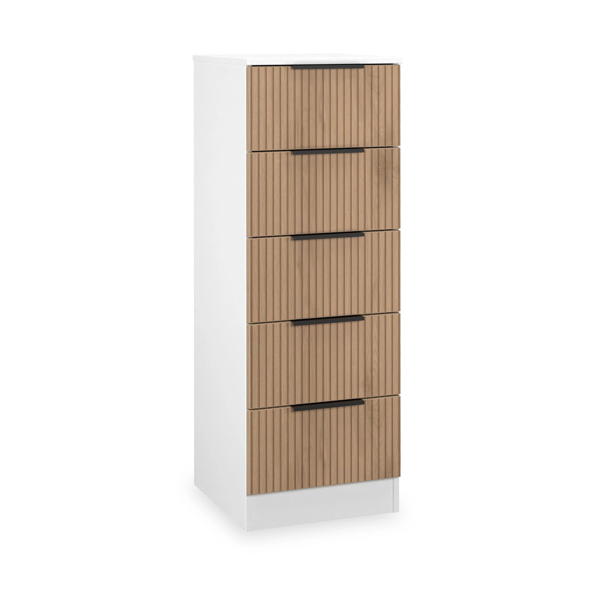 Jago Slatted Effect 5 Drawer Slim Tallboy - Image 11