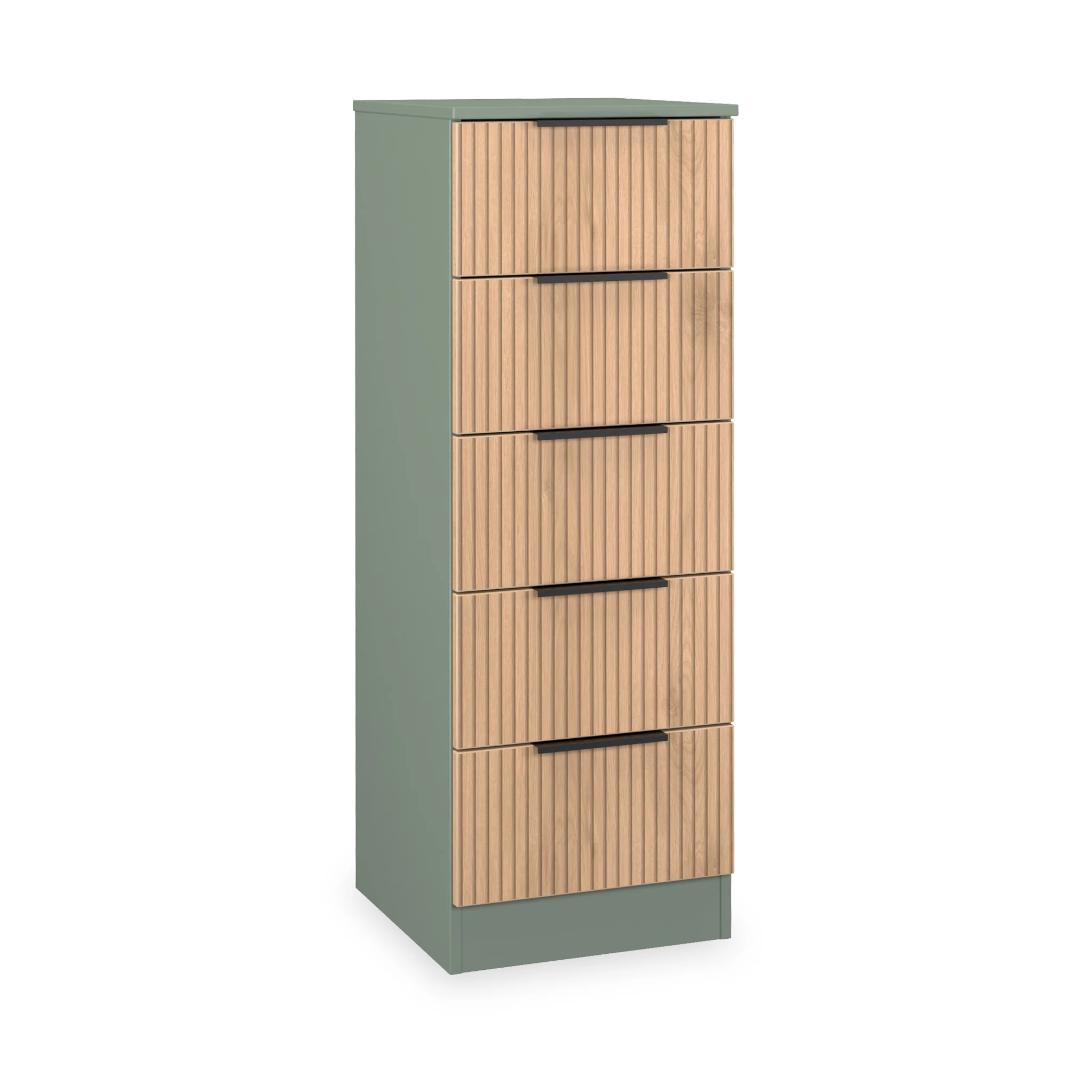 Jago Slatted Effect 5 Drawer Slim Tallboy - Image 6