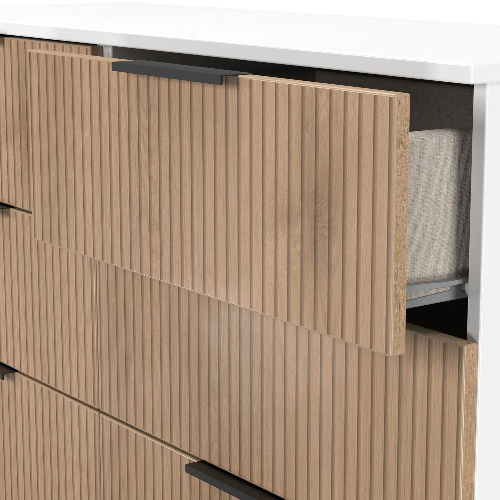 Jago Slatted Effect 6 Drawer Midi Chest - Image 15