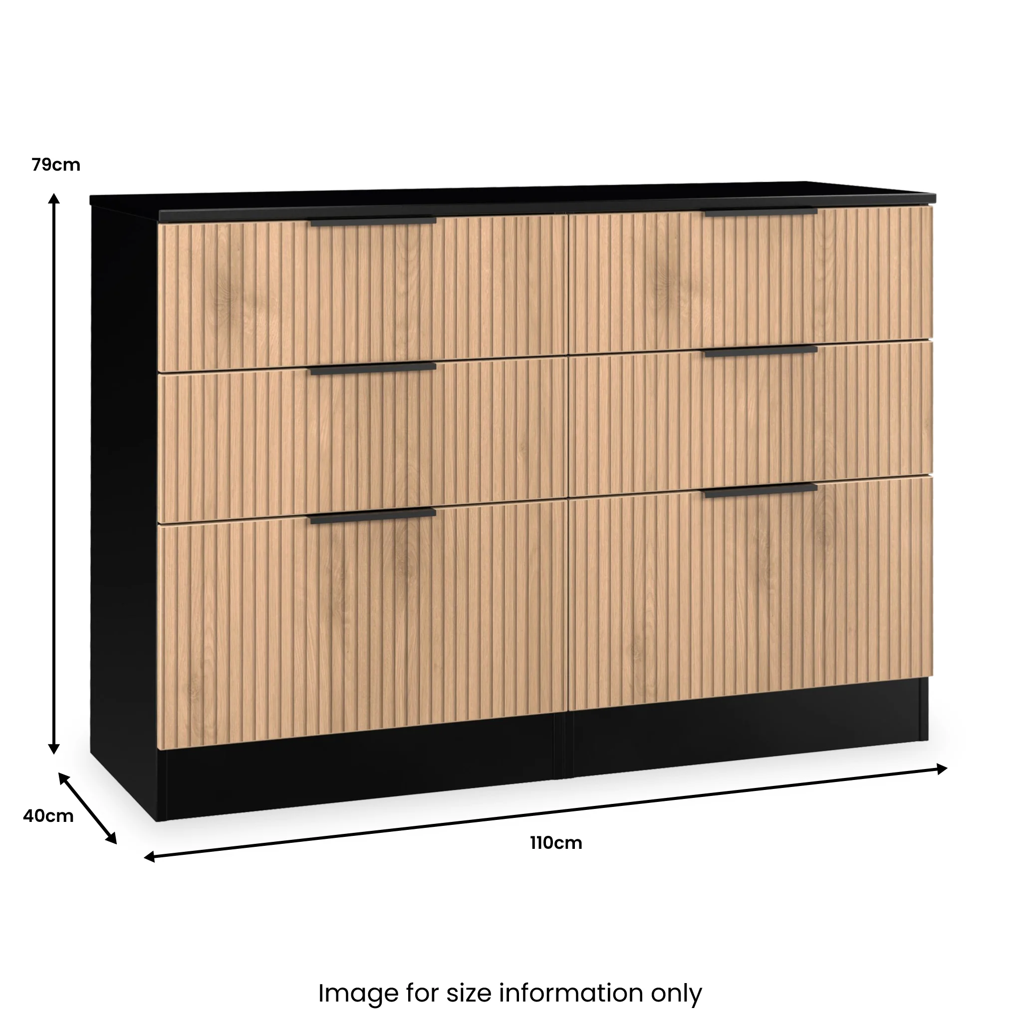 Jago Slatted Effect 6 Drawer Midi Chest - Image 16