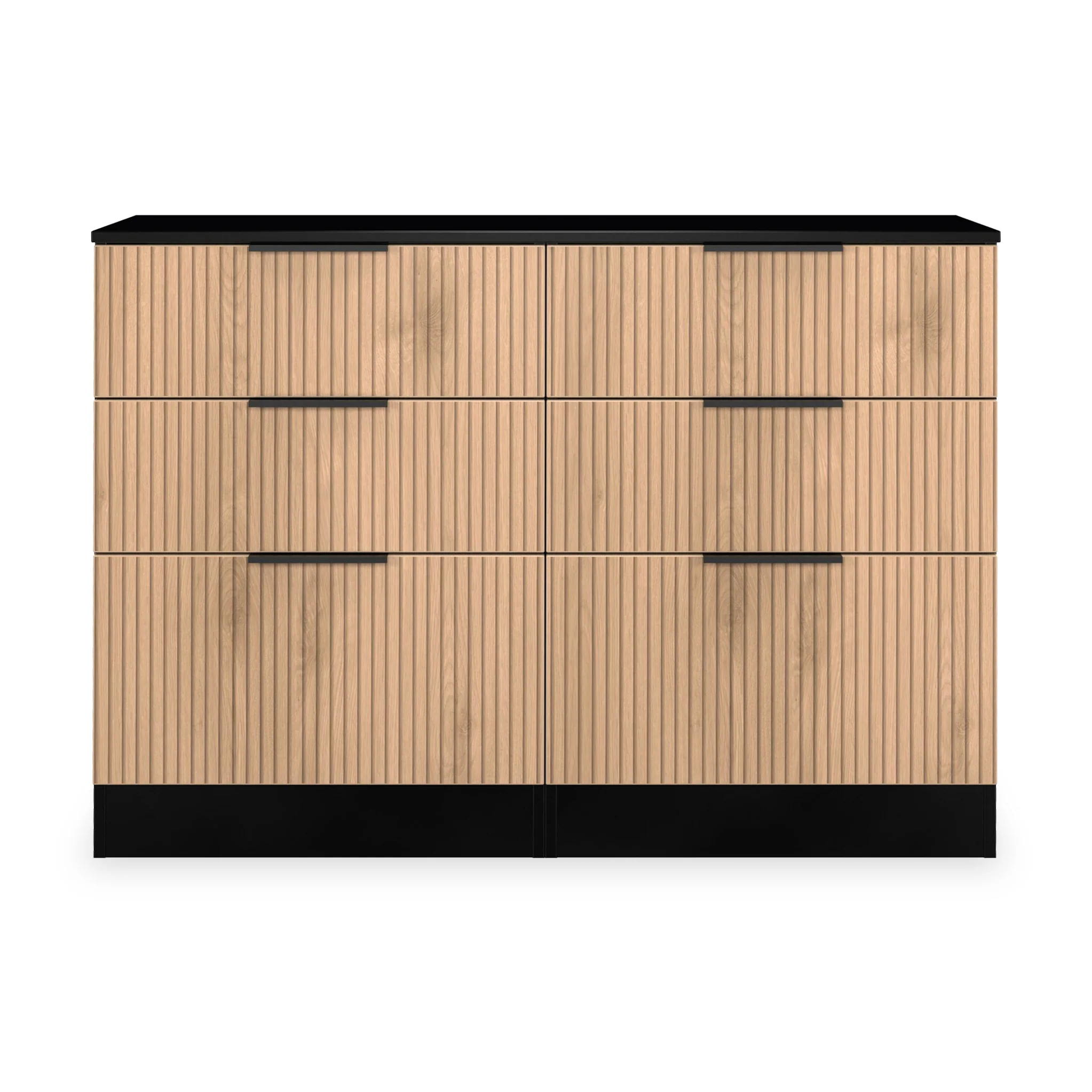 Jago Slatted Effect 6 Drawer Midi Chest - Image 2